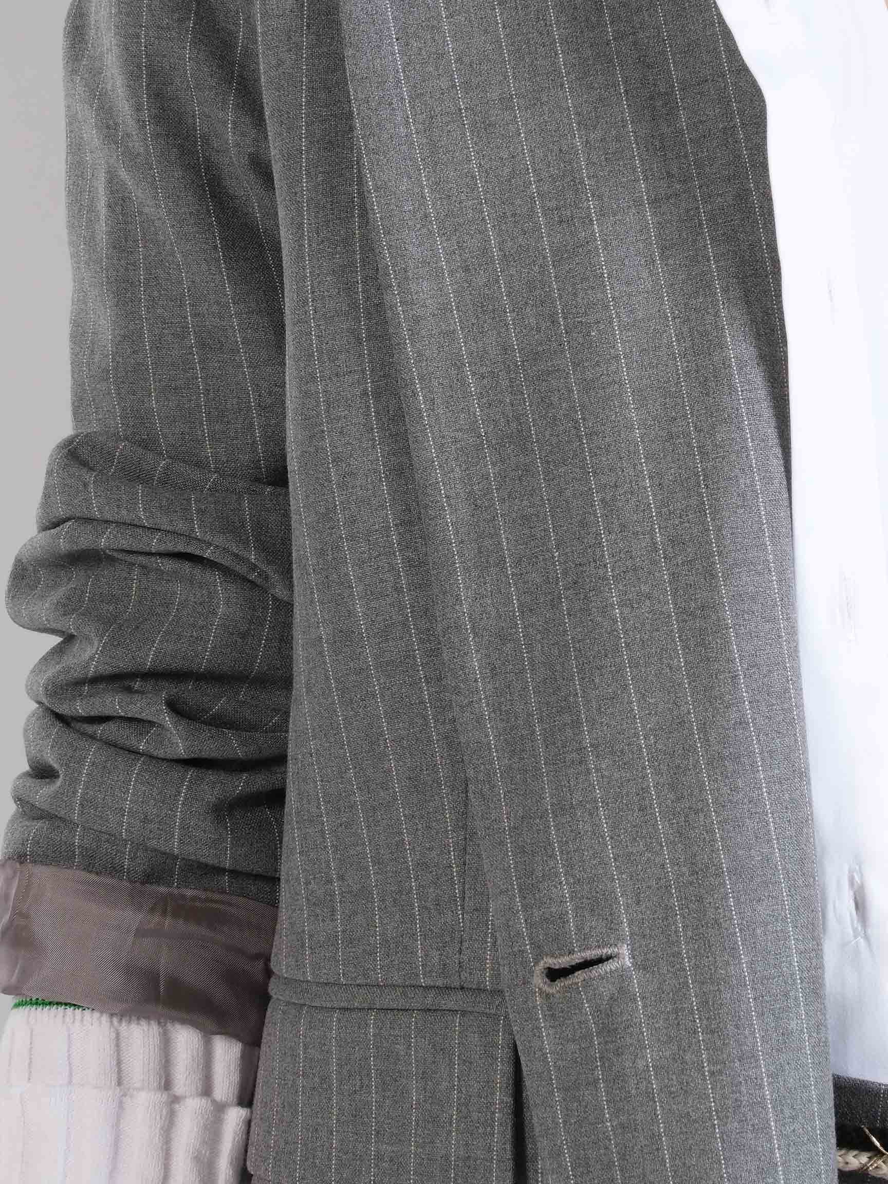 DOUBLE-BREASTED SINGLE-BUTTON STRIPED WOMAN JACKET