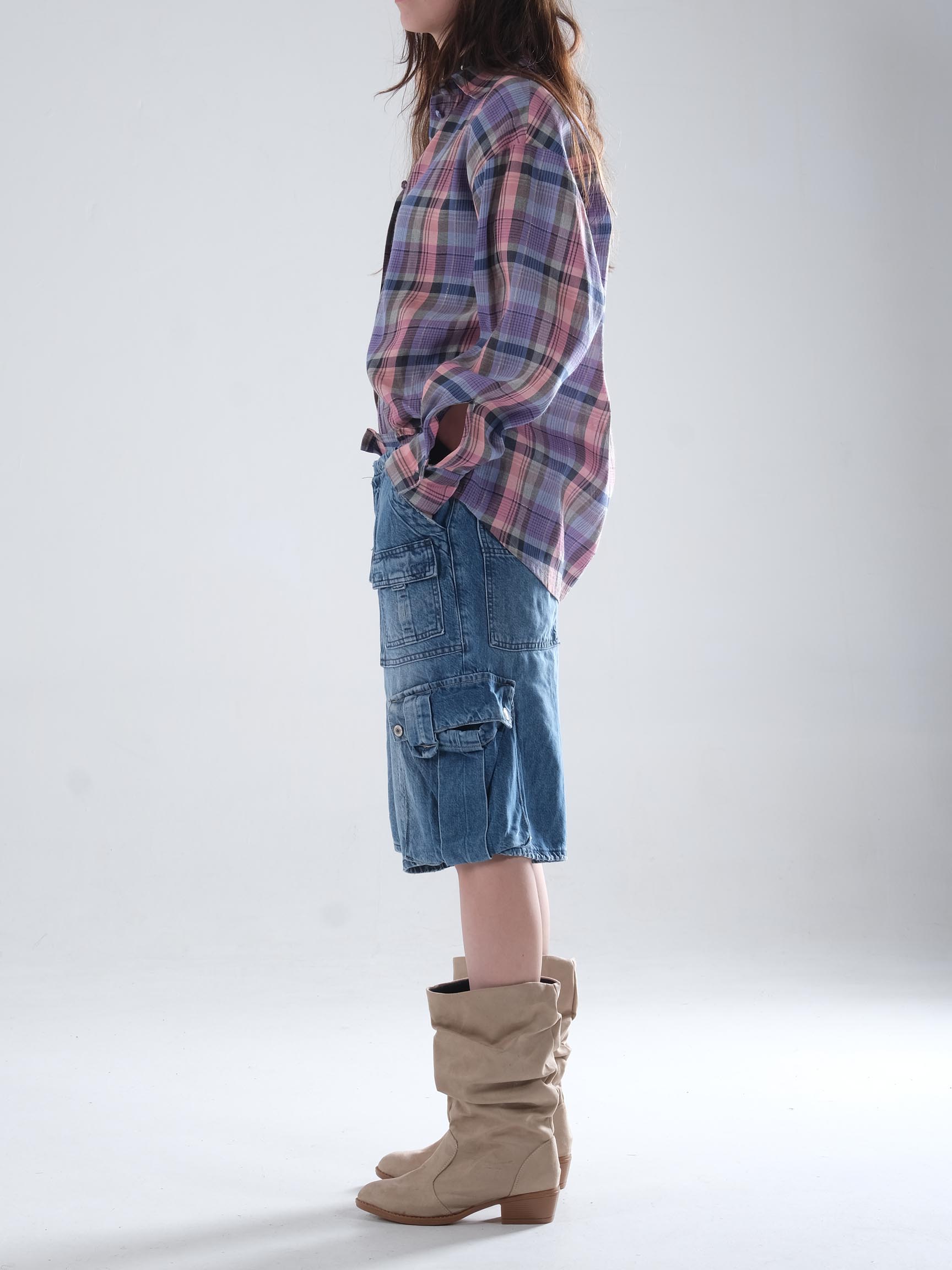 CARGO DENIM LOOSE KADIN ŞORT