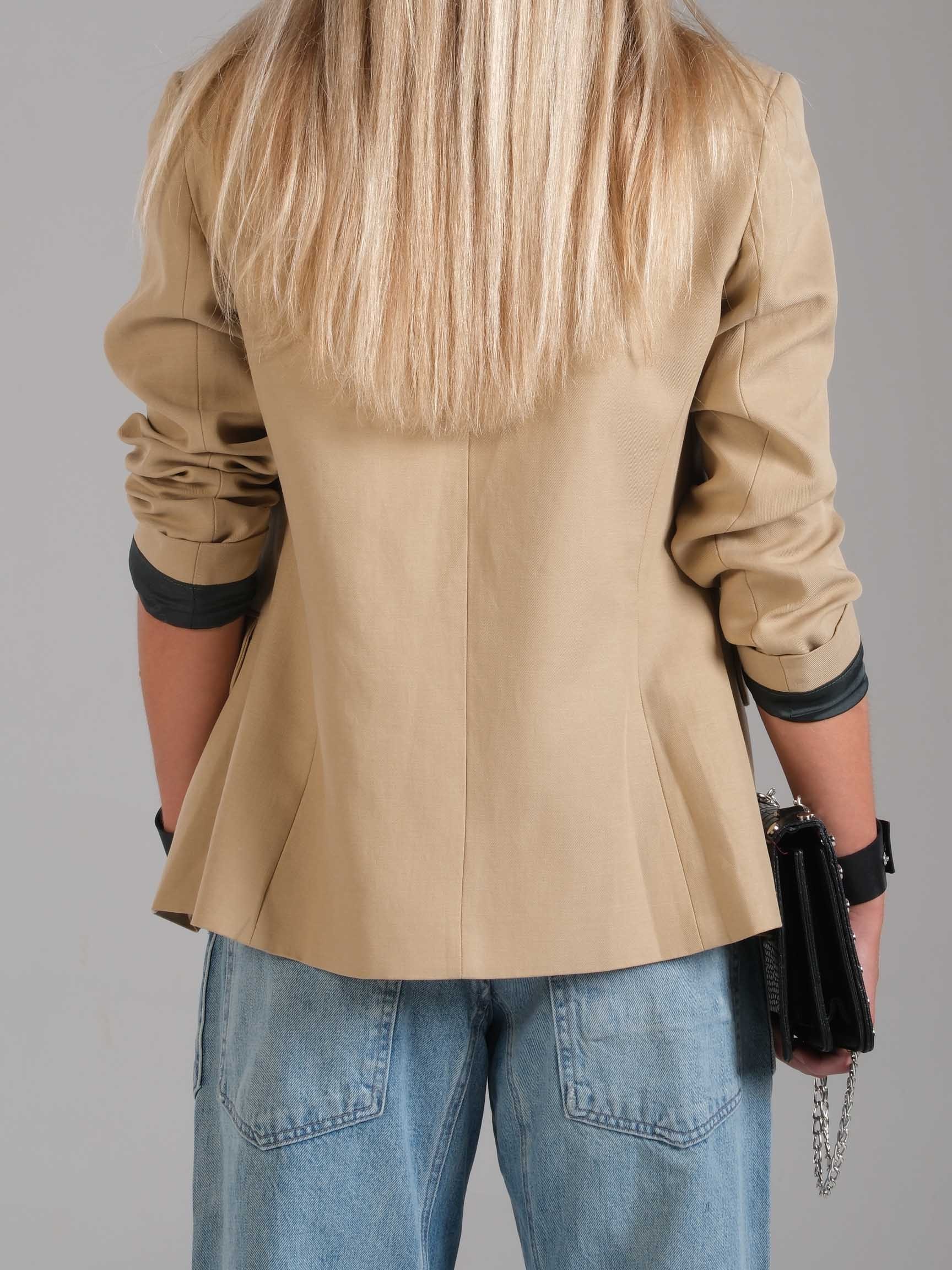 LEOPAR DESEN YAKA DETAYLI KADIN BLAZER CEKET