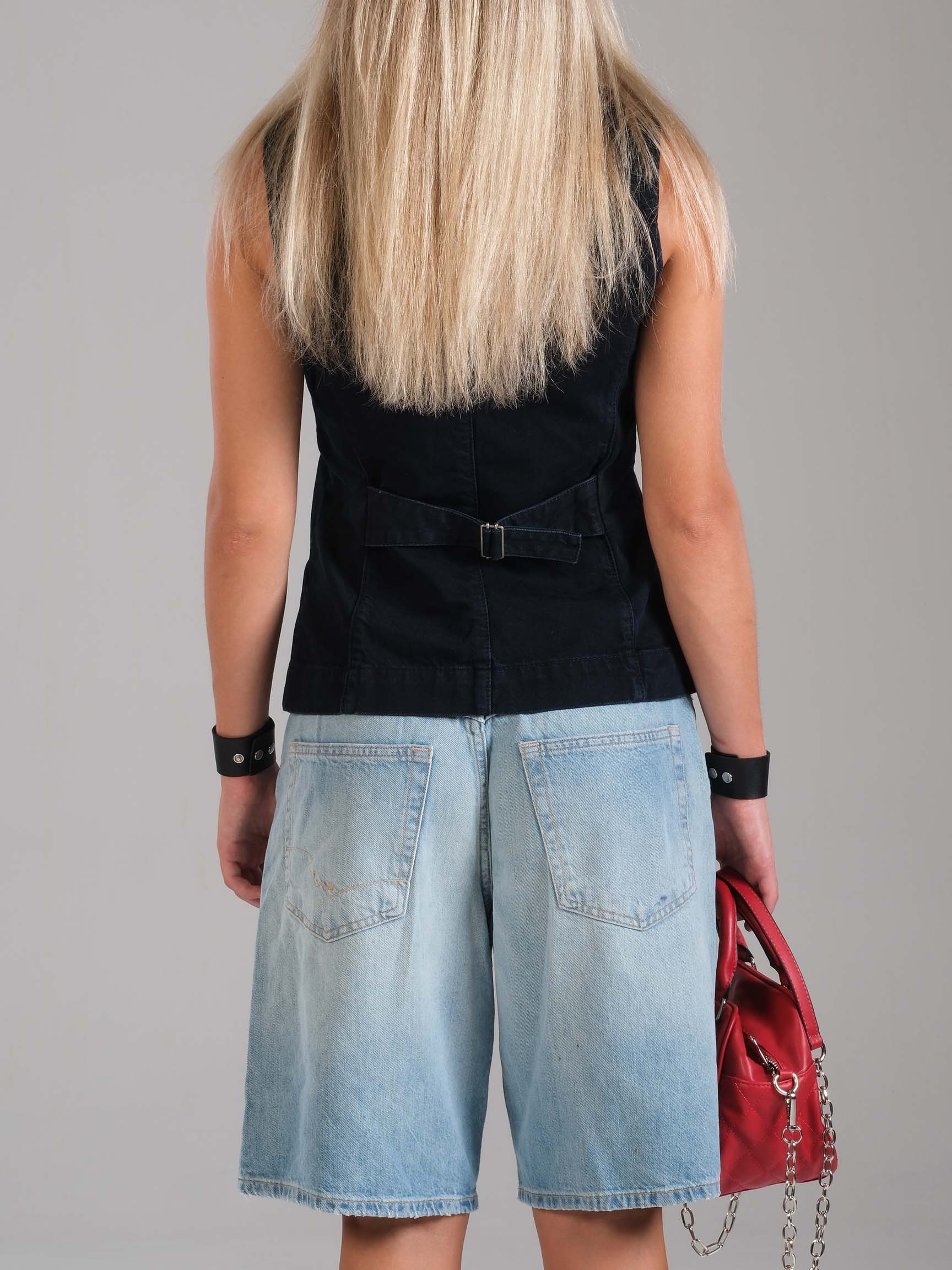 DÜĞMELİ KADIN DENIM YELEK
