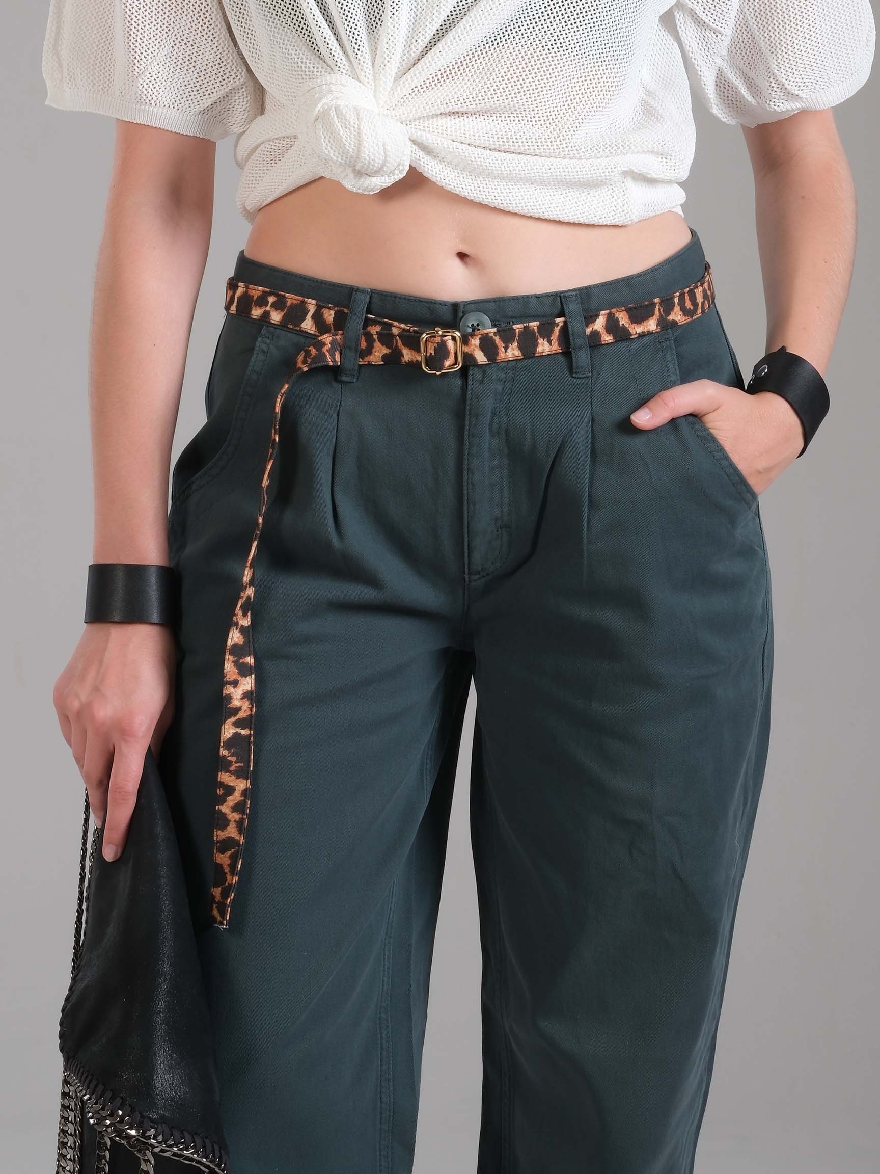 LOOSE MOM KADIN DENIM PANTOLON - Yeşil