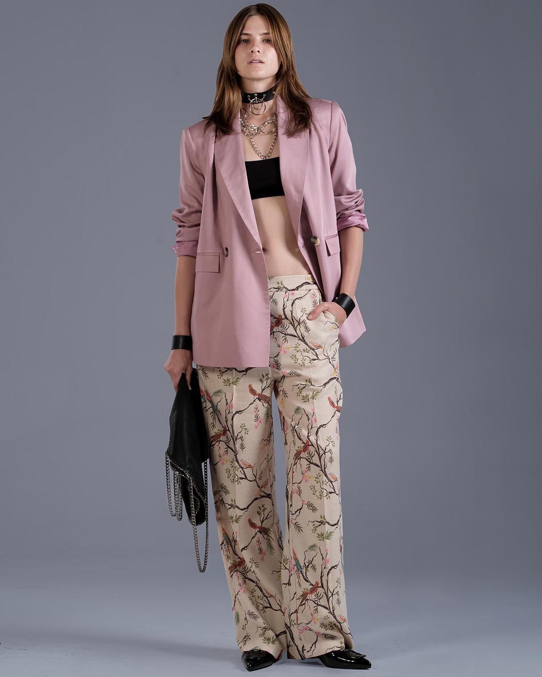 PARLAK DOKU KADIN CEKET