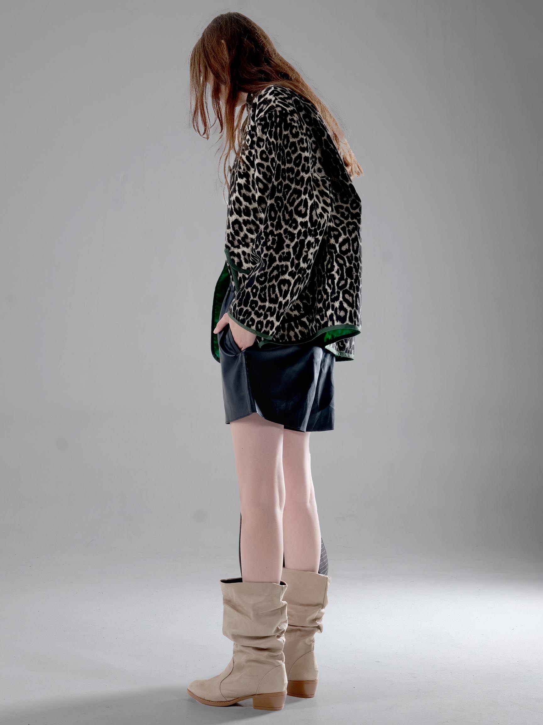 LEOPAR DESEN KADIN CEKET