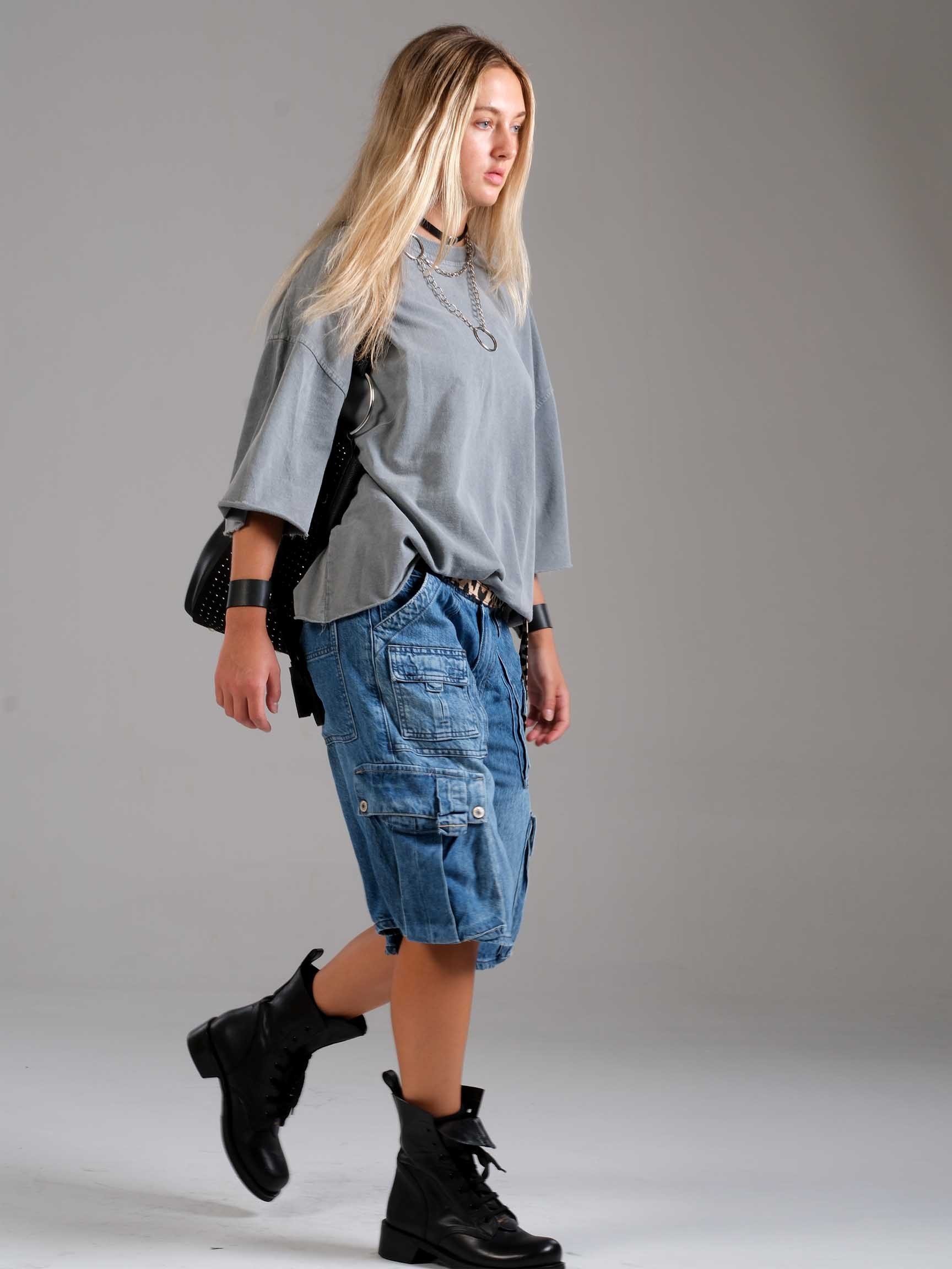 CARGO DENIM LOOSE KADIN ŞORT