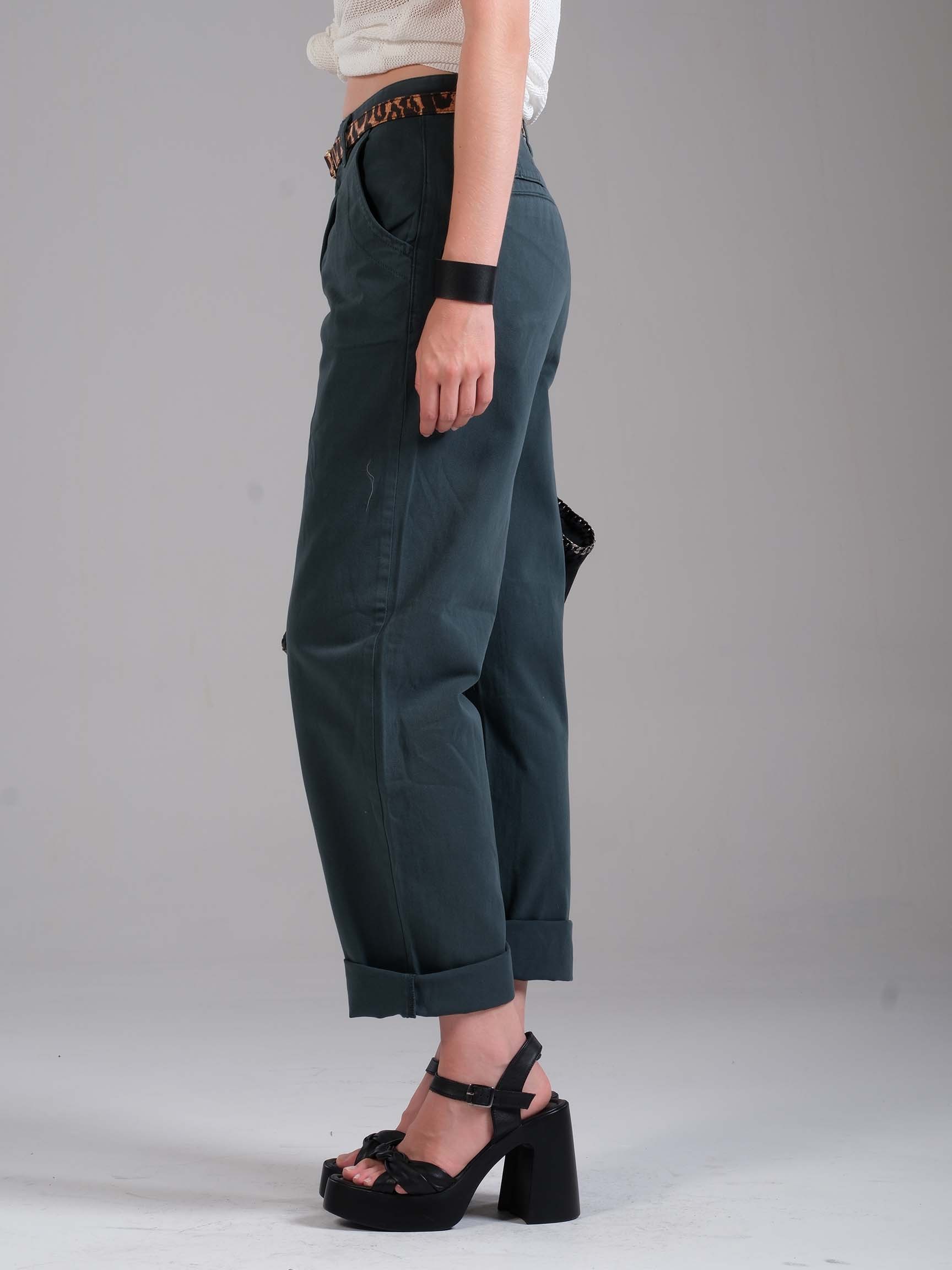 LOOSE MOM KADIN DENIM PANTOLON - Yeşil