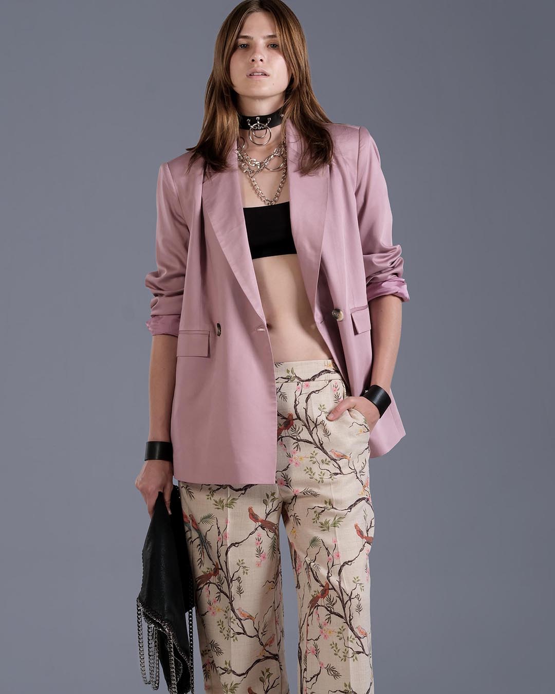 PARLAK DOKU KADIN CEKET