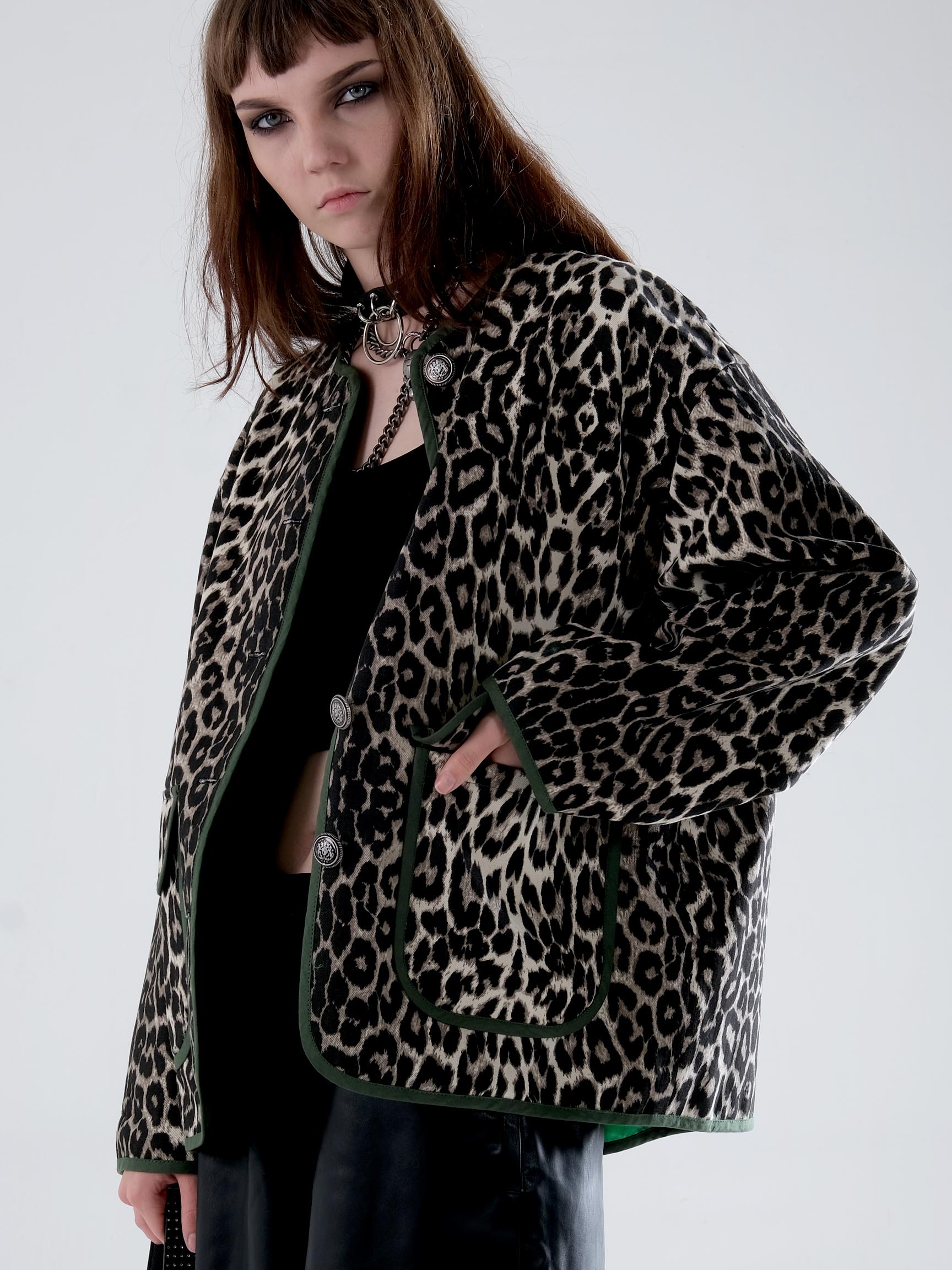 LEOPAR DESEN KADIN CEKET