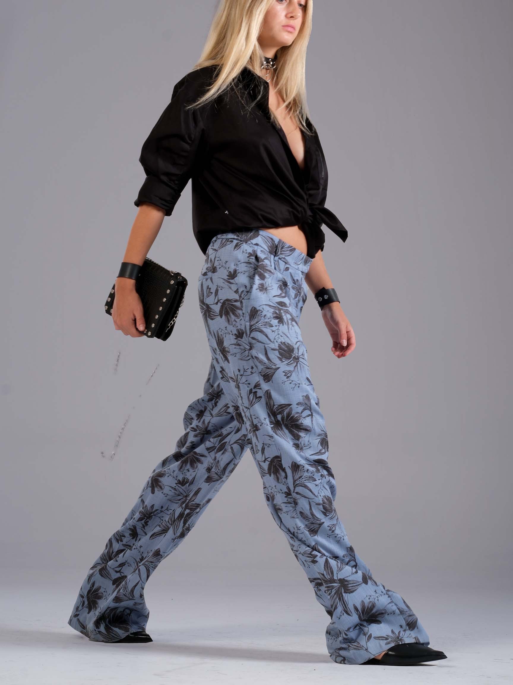 ÇİÇEK DESEN LOOSE KADIN PANTOLON