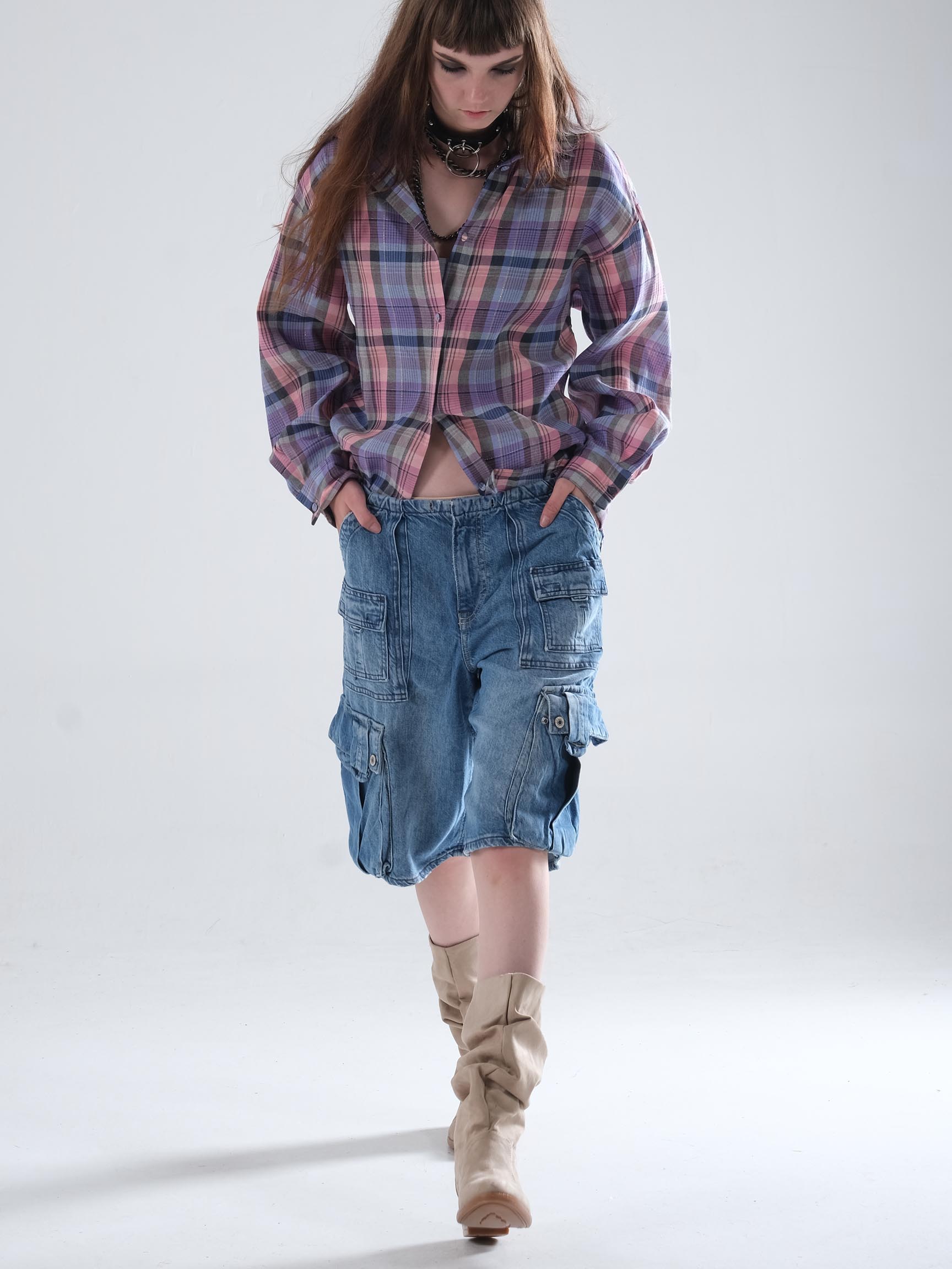 CARGO DENIM LOOSE KADIN ŞORT