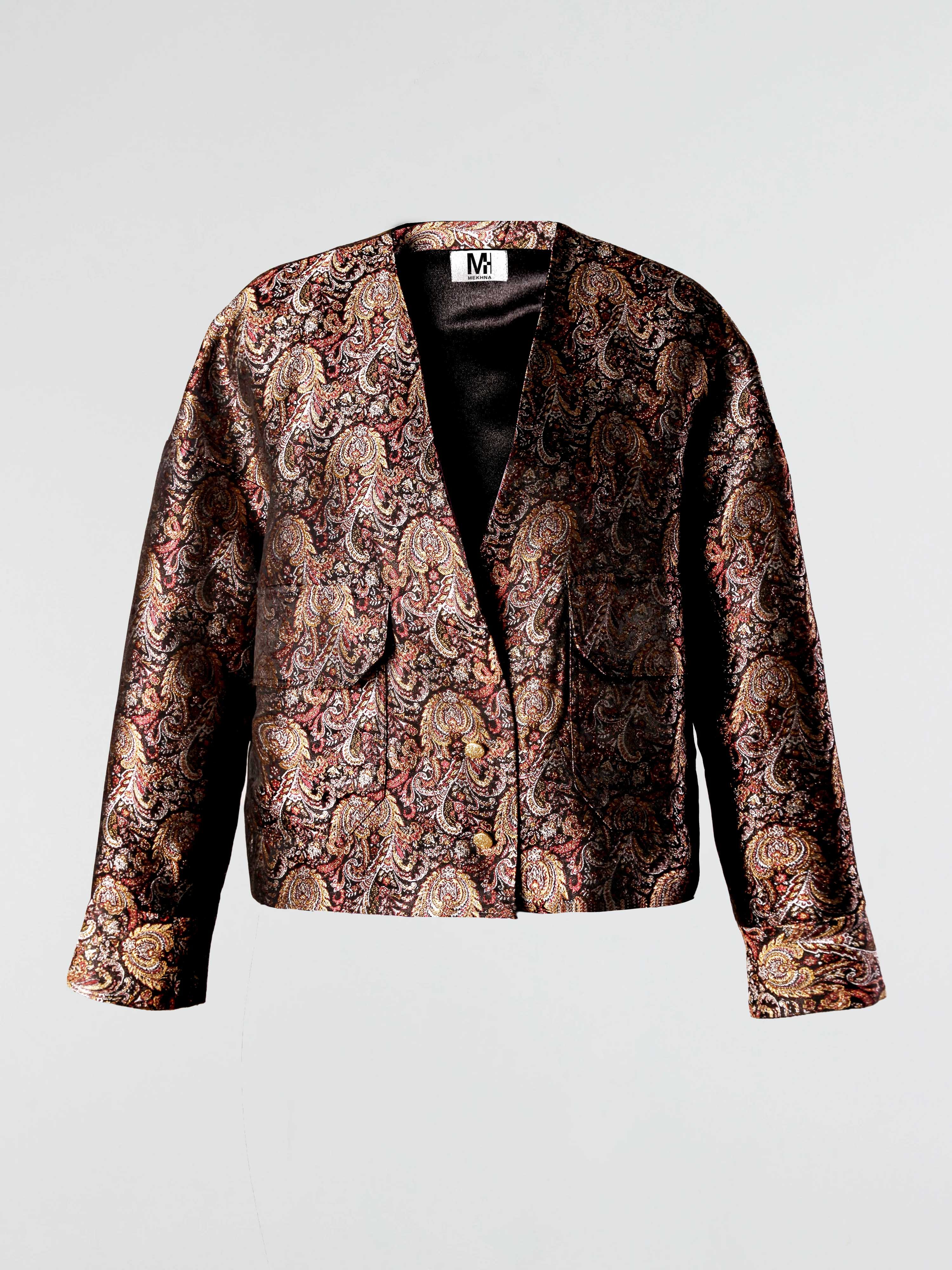 ETHNIC WOVEN PATTERN SHORT CAFTAN JACKET