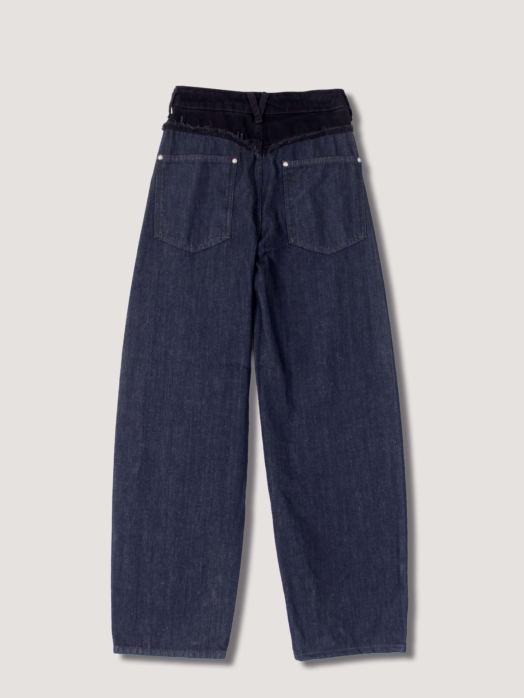 BEL DETAY LOOSE KADIN DENIM PANTOLON