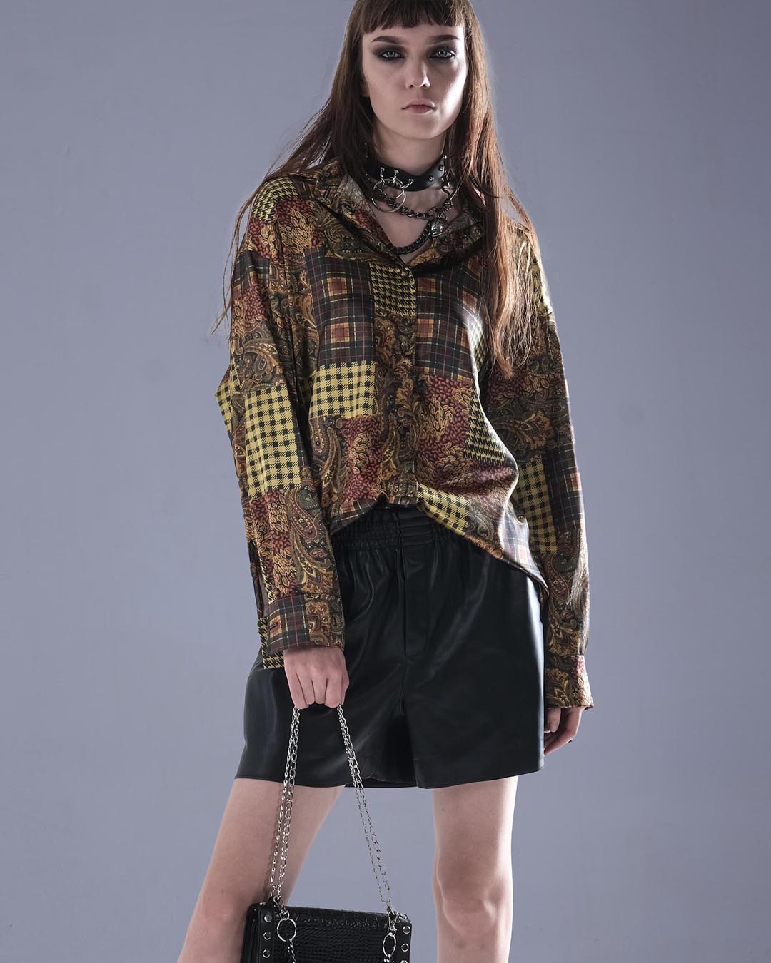  DESENLİ RELAKS SATEN KADIN GÖMLEK