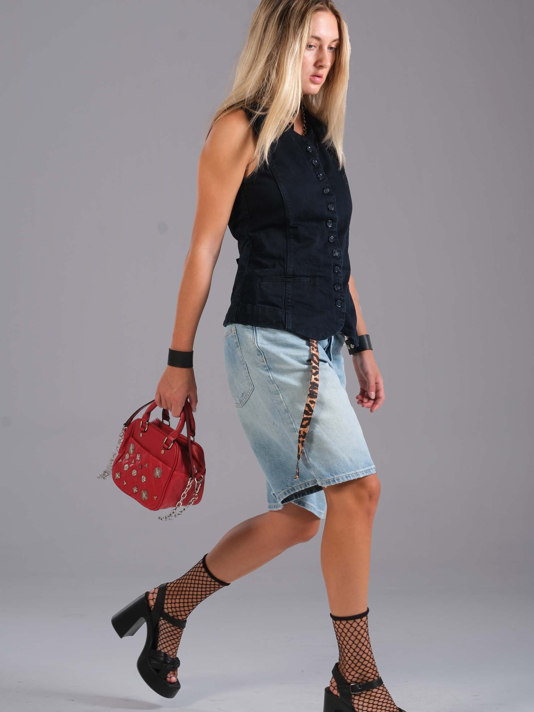 DÜĞMELİ KADIN DENIM YELEK
