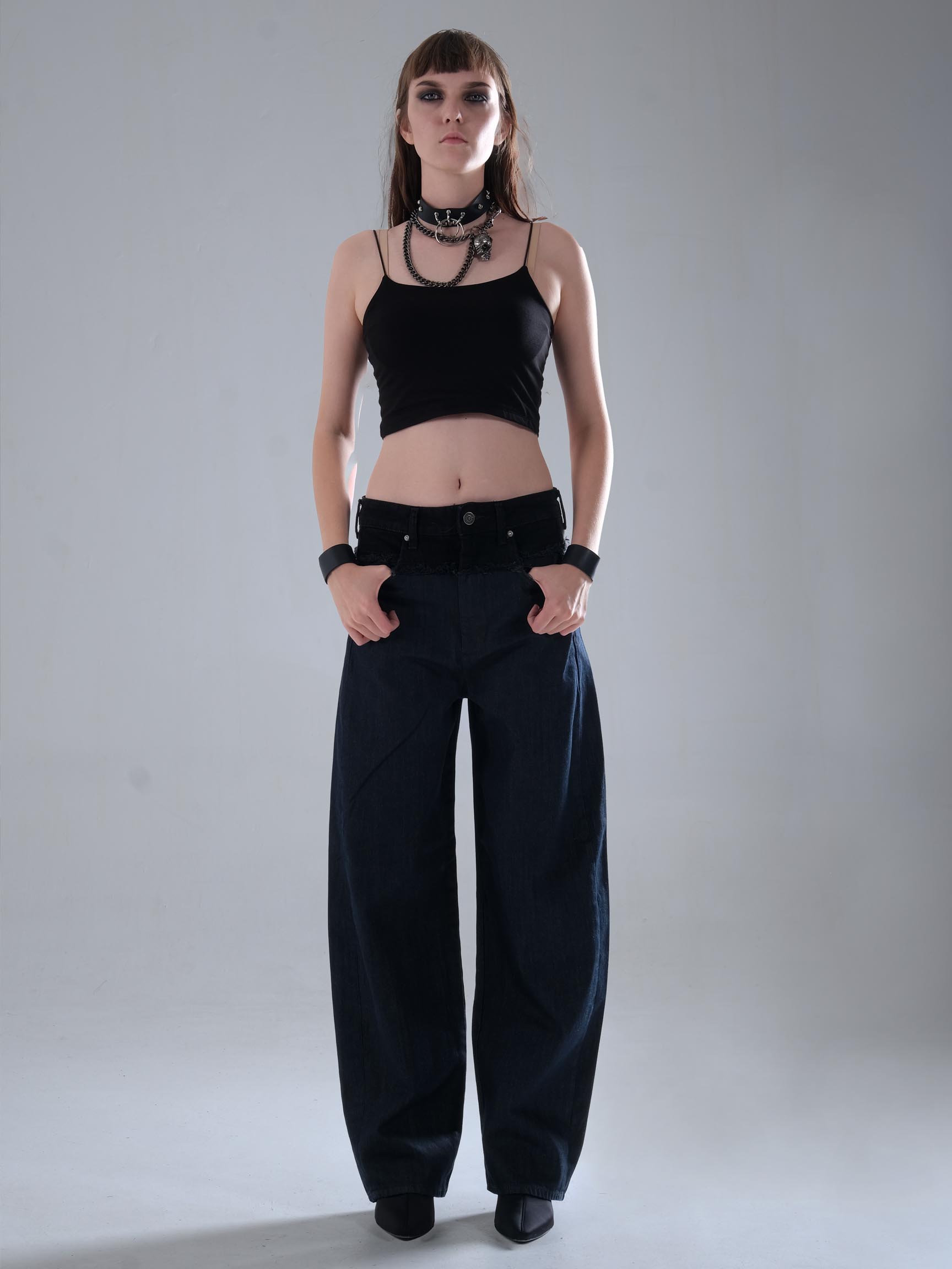 BEL DETAY LOOSE KADIN DENIM PANTOLON