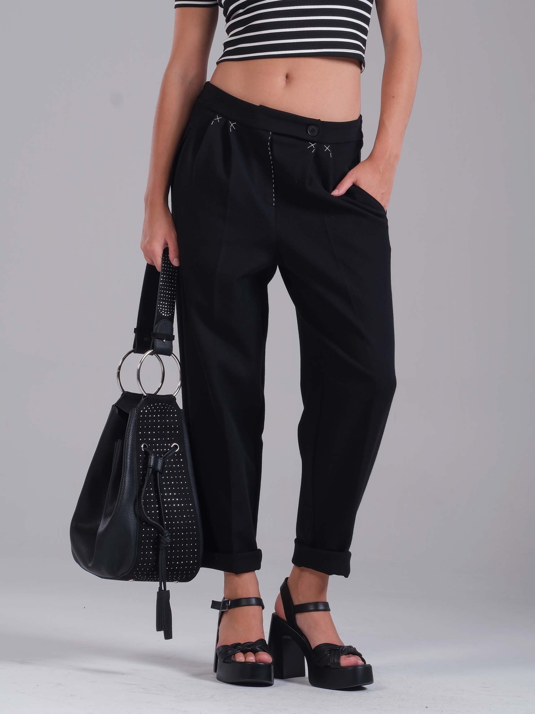 MOM FIT PİLELİ KADIN PANTOLON