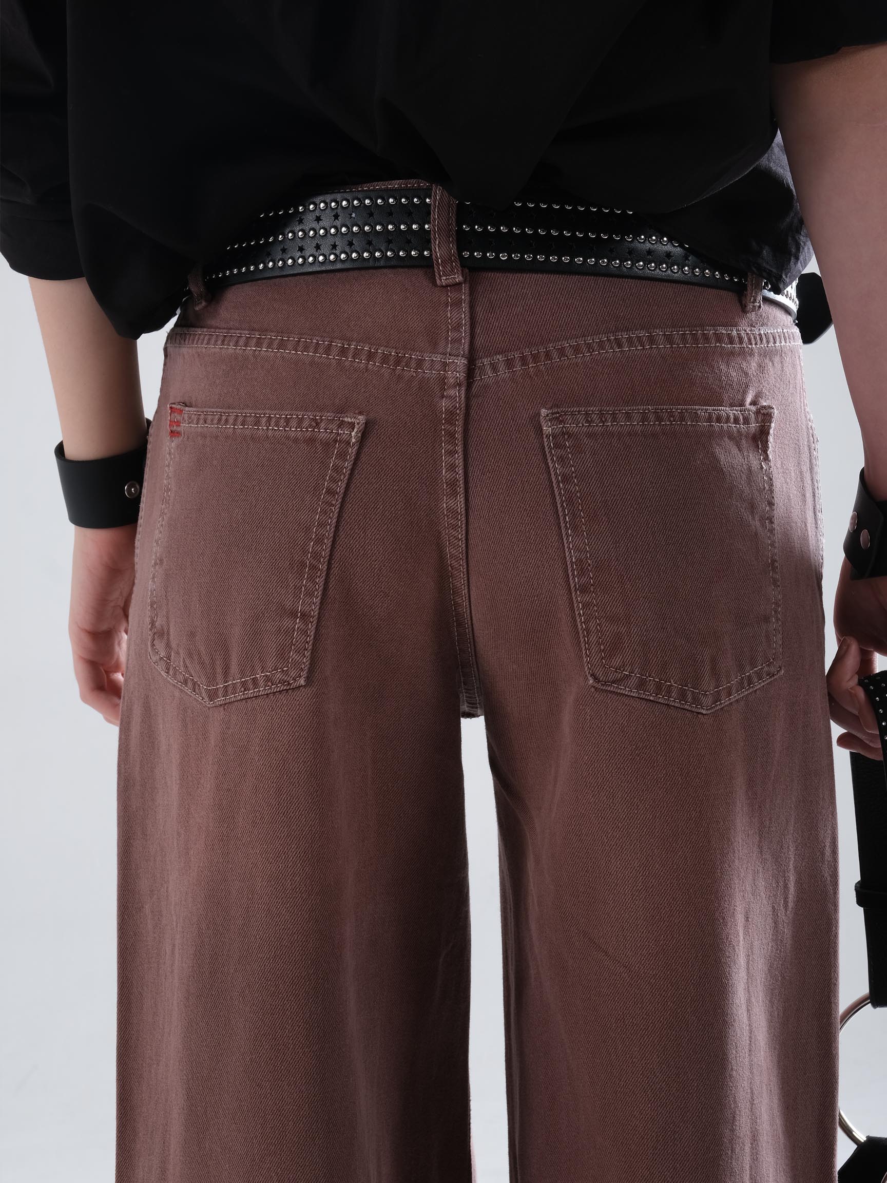 GENİŞ PAÇA CARGO CEPLİ KADIN DENIM PANTOLON