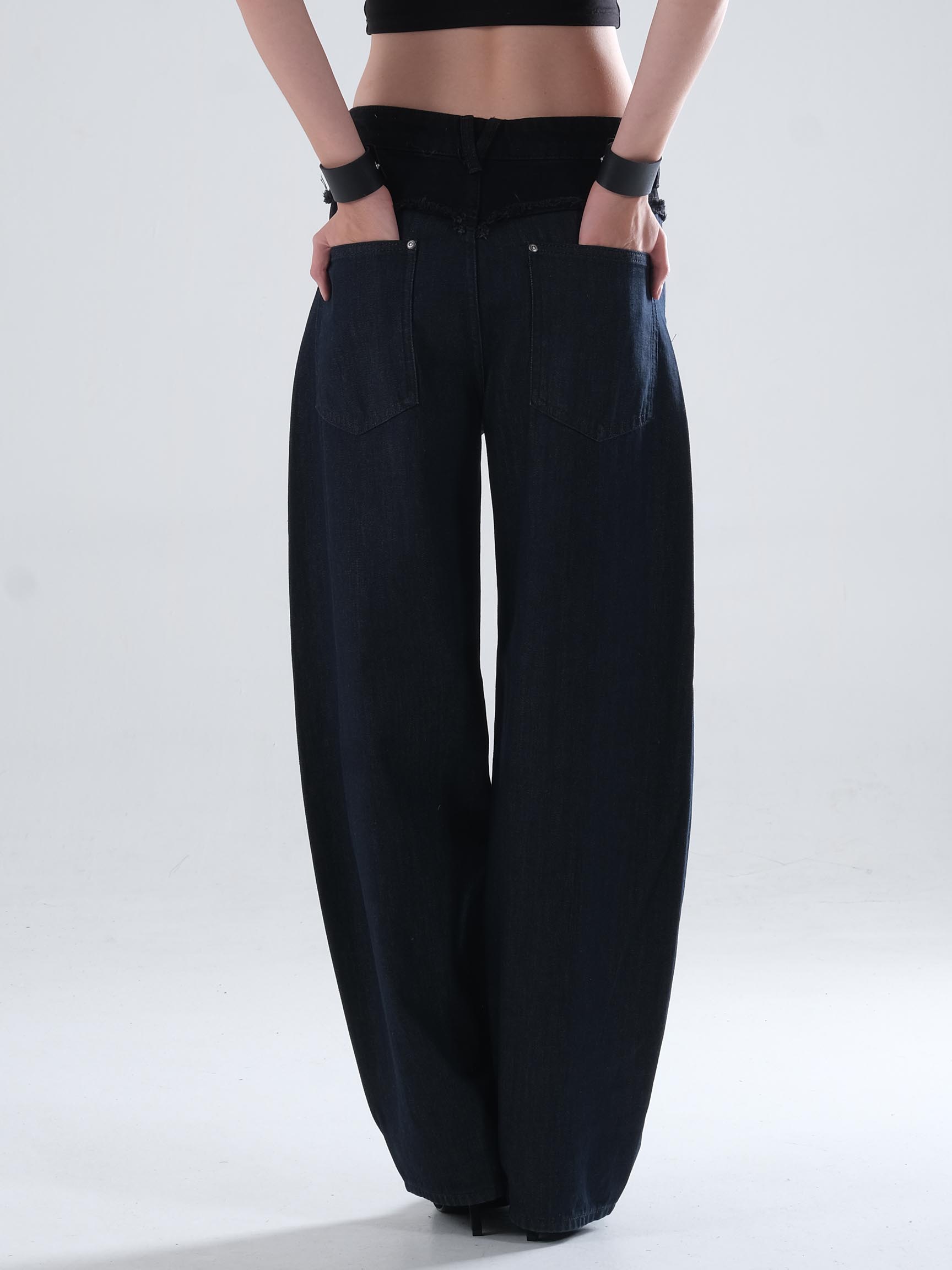 BEL DETAY LOOSE KADIN DENIM PANTOLON