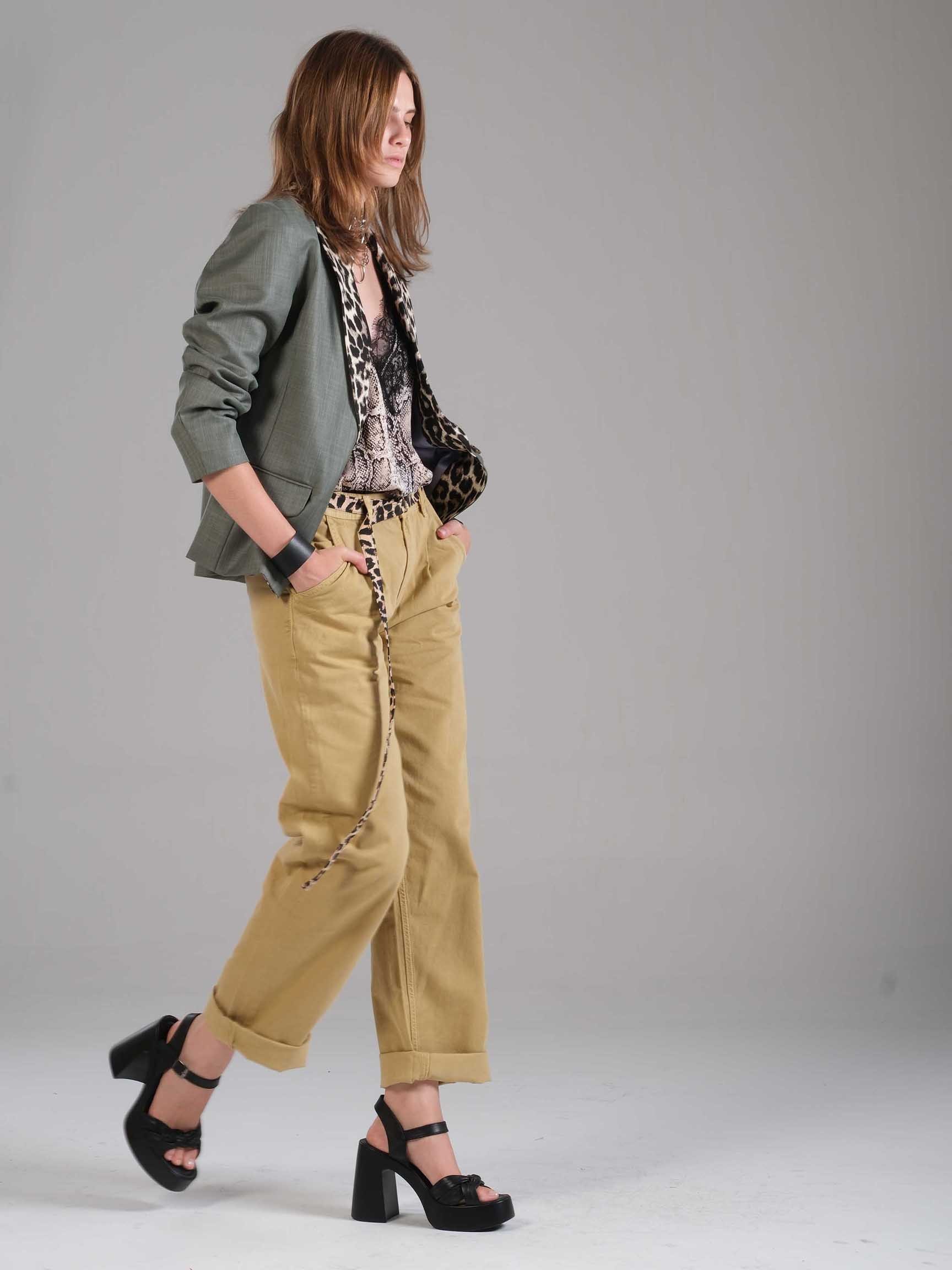 LEOPAR DESEN YAKA DETAYLI KADIN BLAZER CEKET