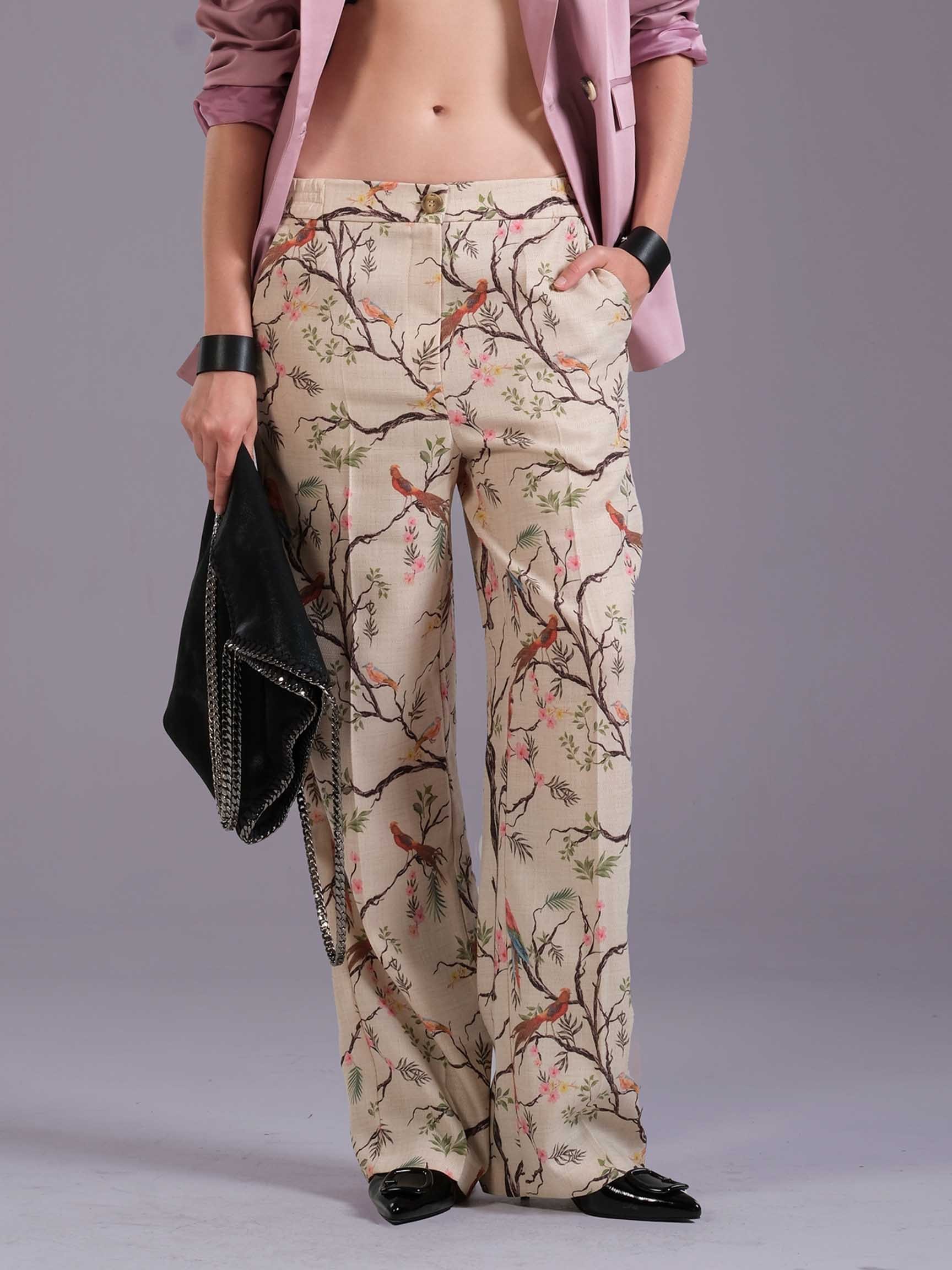 ÇİÇEK DESEN LOOSE KADIN PANTOLON