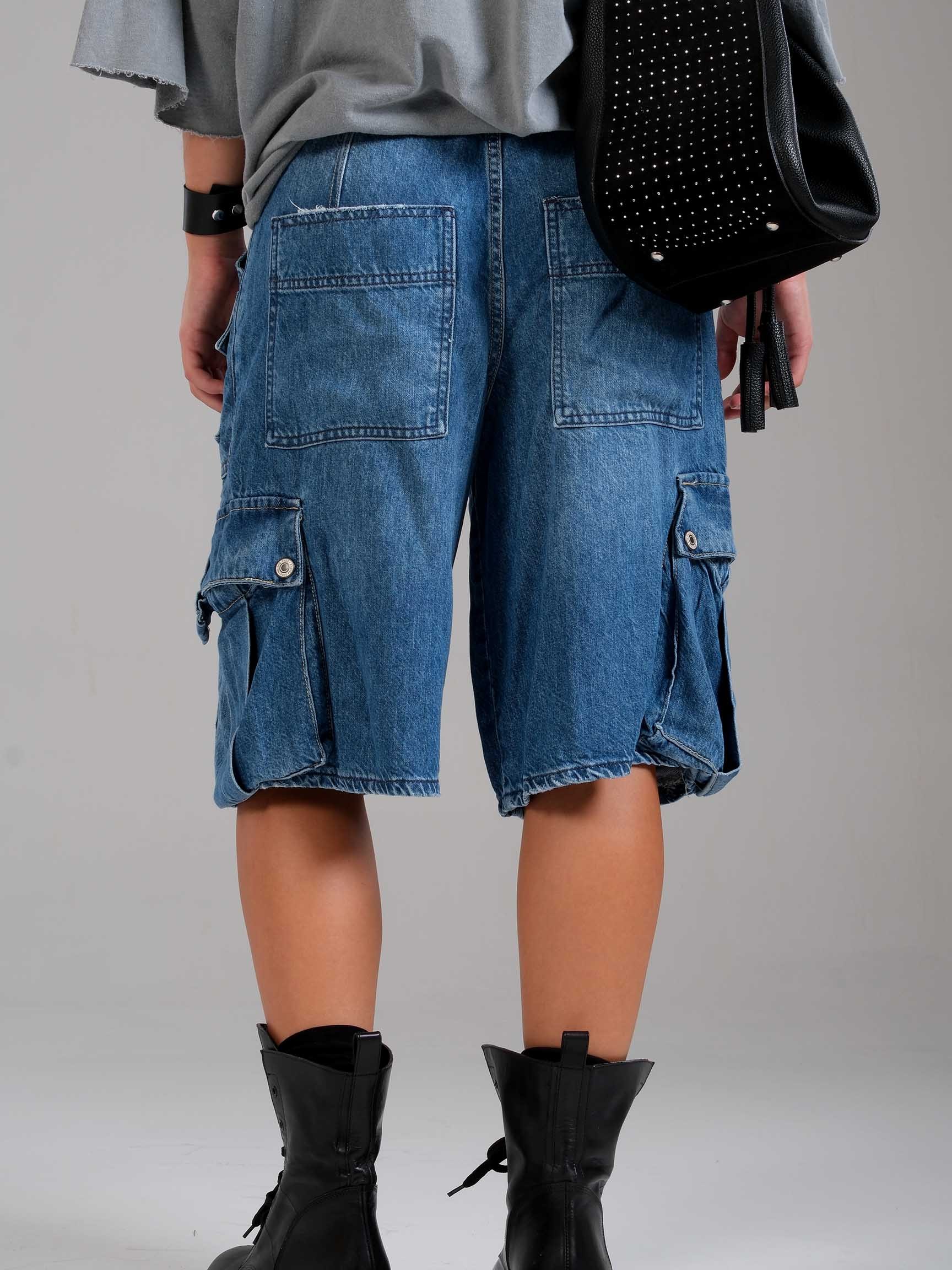CARGO DENIM LOOSE KADIN ŞORT