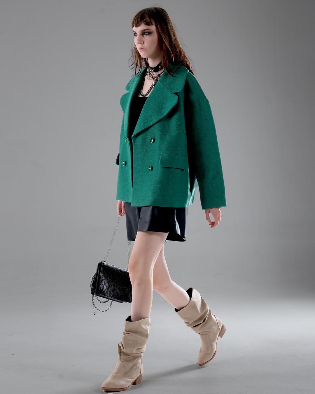 MEKHNA KOLEKSİYON DOKULU KADIN CEKET