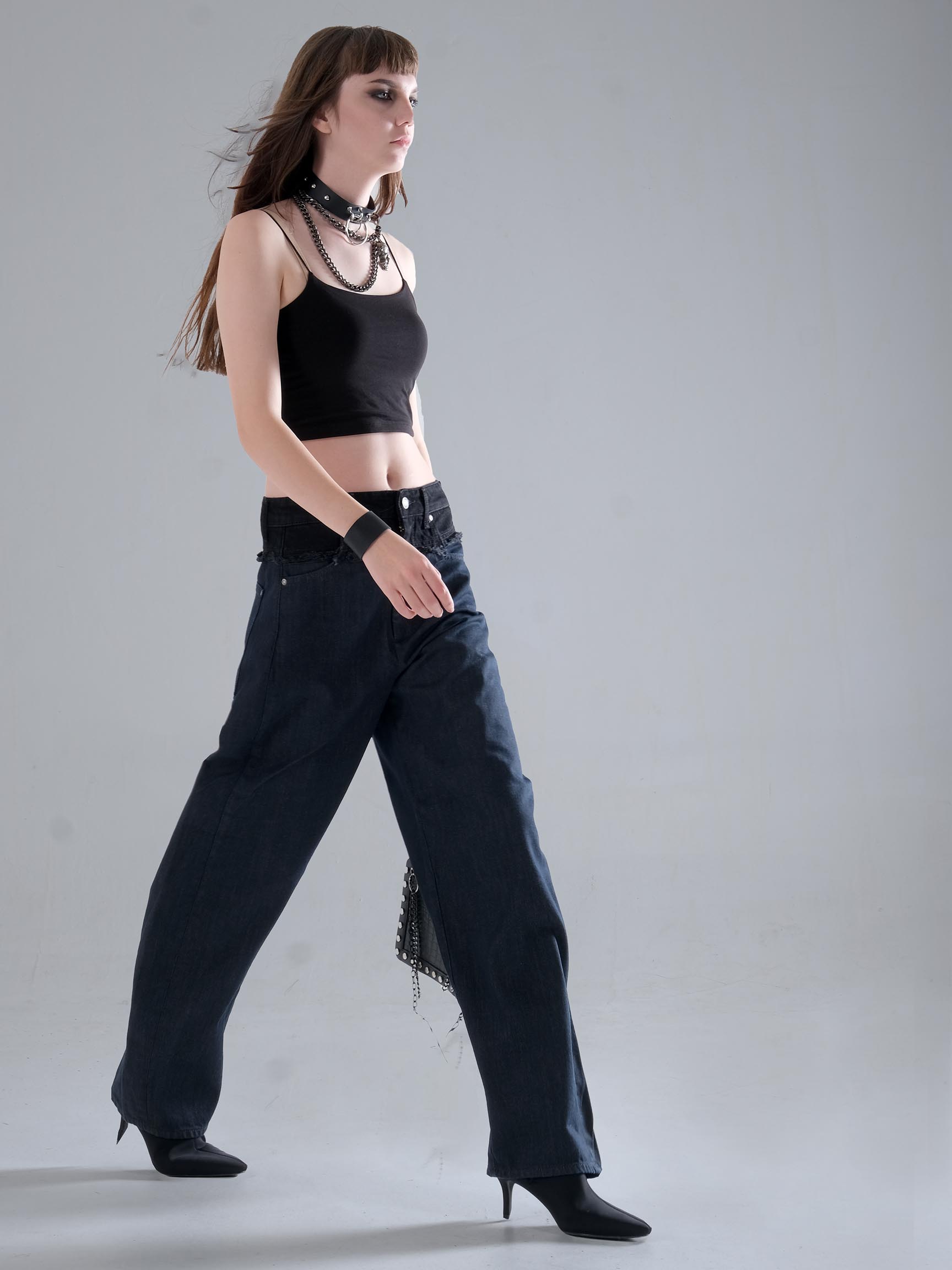 BEL DETAY LOOSE KADIN DENIM PANTOLON