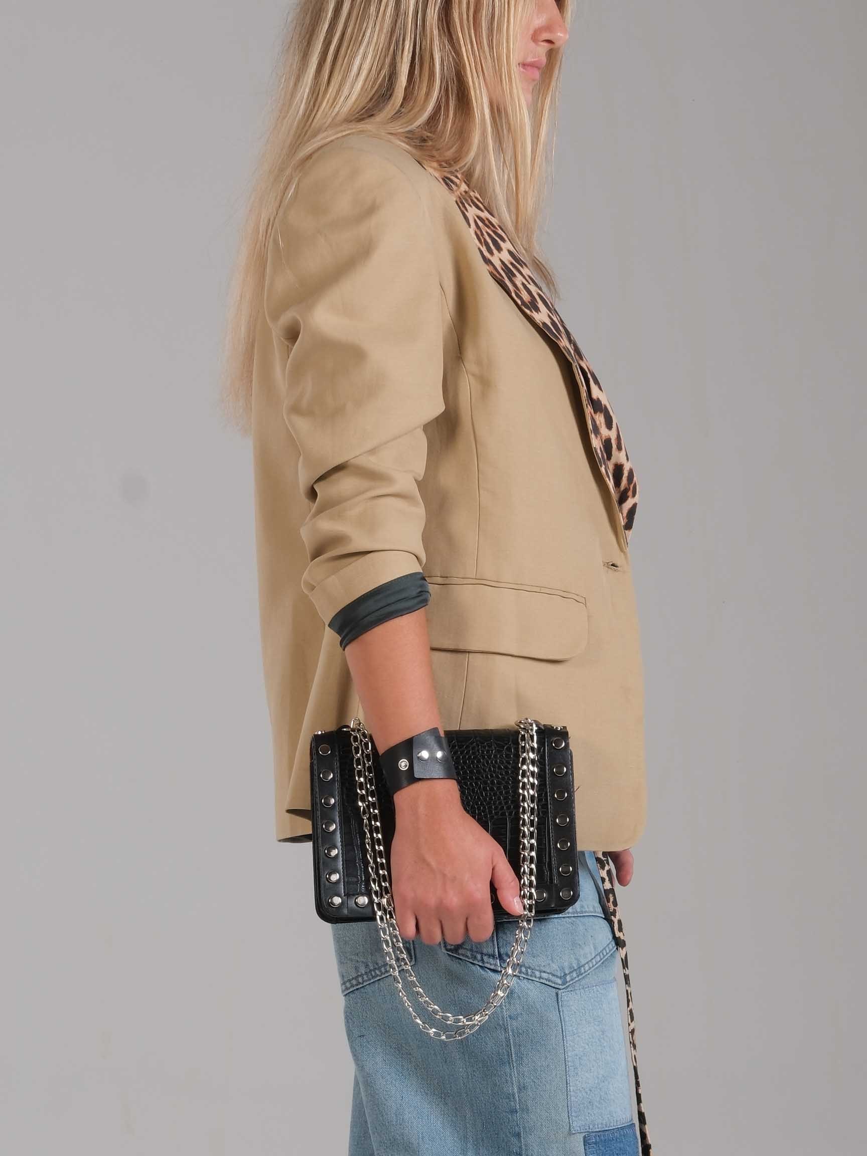 LEOPAR DESEN YAKA DETAYLI KADIN BLAZER CEKET