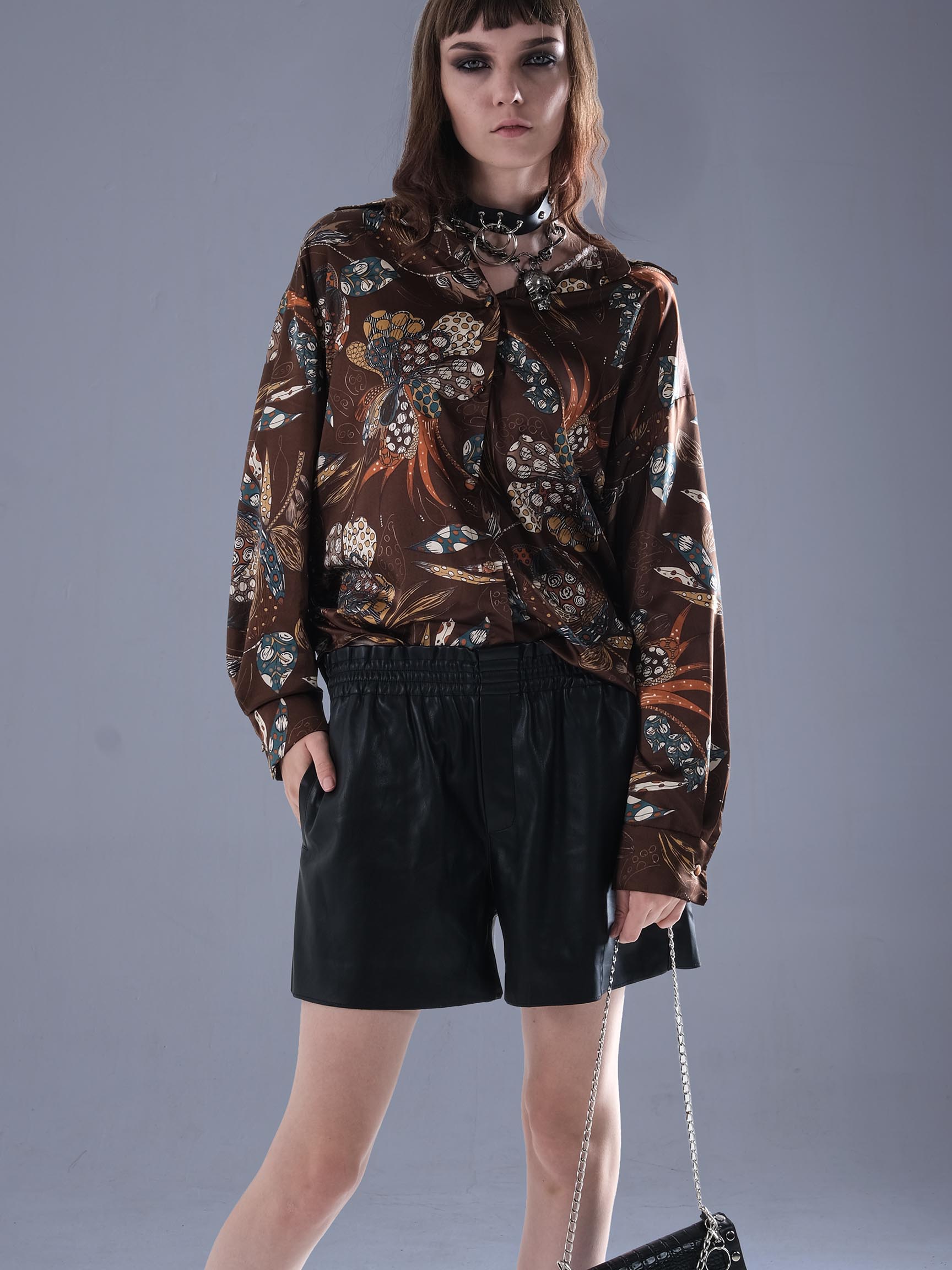  DESENLİ RELAKS SATEN KADIN GÖMLEK