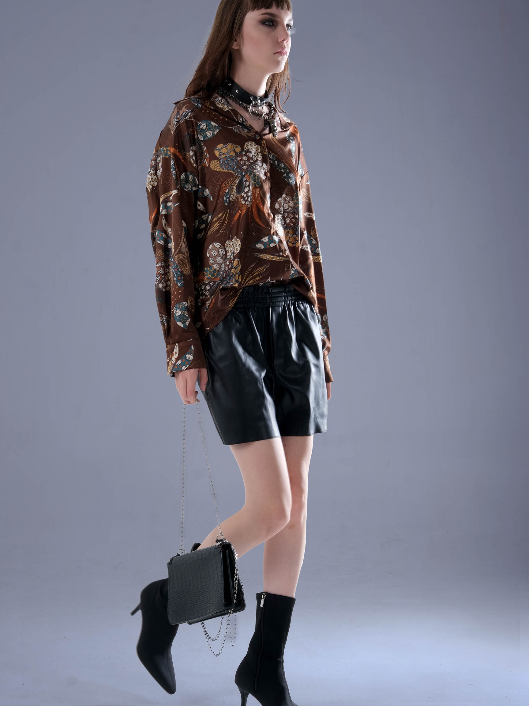  DESENLİ RELAKS SATEN KADIN GÖMLEK