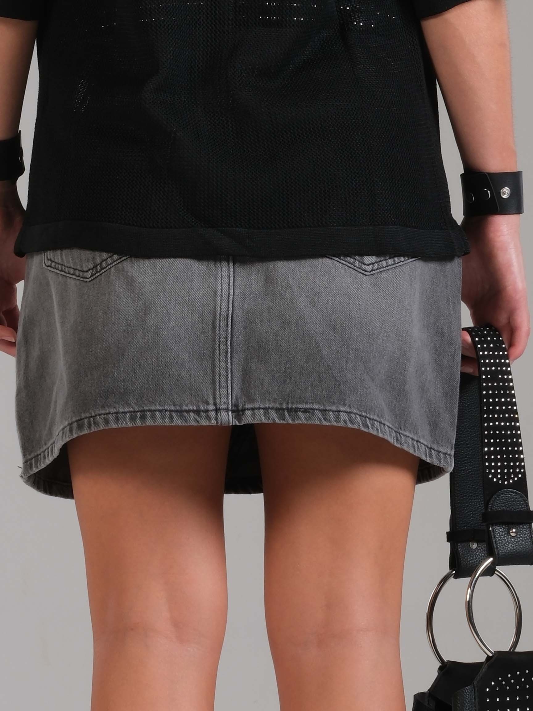 KADIN DENIM MİNİ ETEK