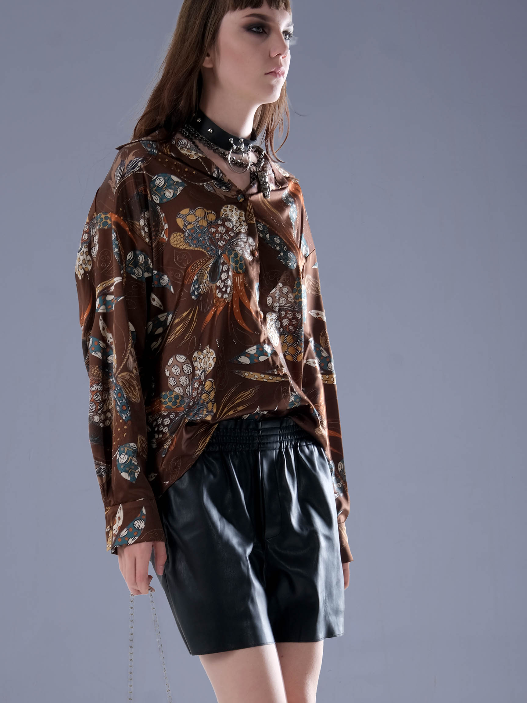  DESENLİ RELAKS SATEN KADIN GÖMLEK