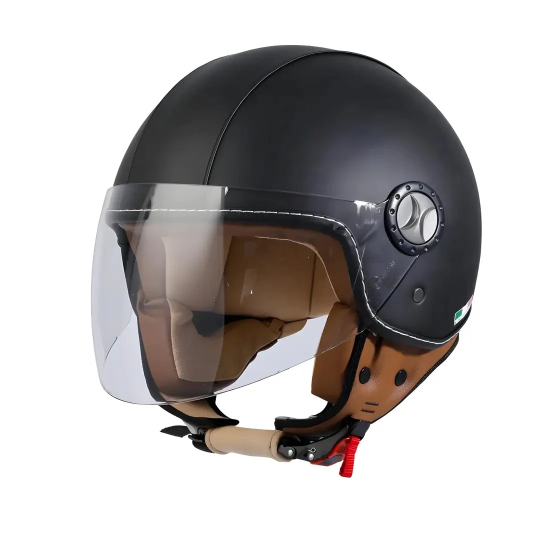 Kask Sway Yarım 701  Deri Siyah
