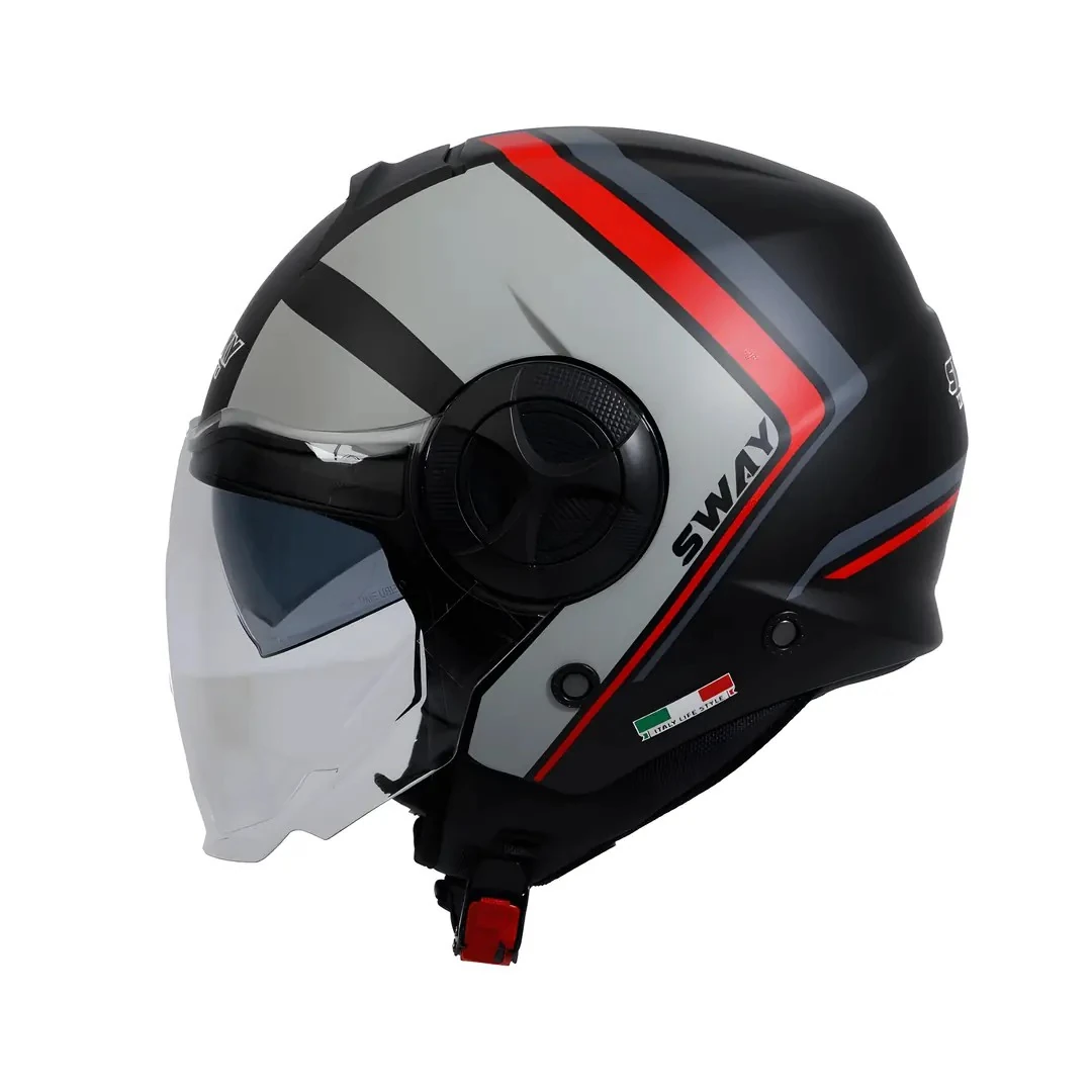 Kask Sway SW737 Double Yarım Black Red Grey