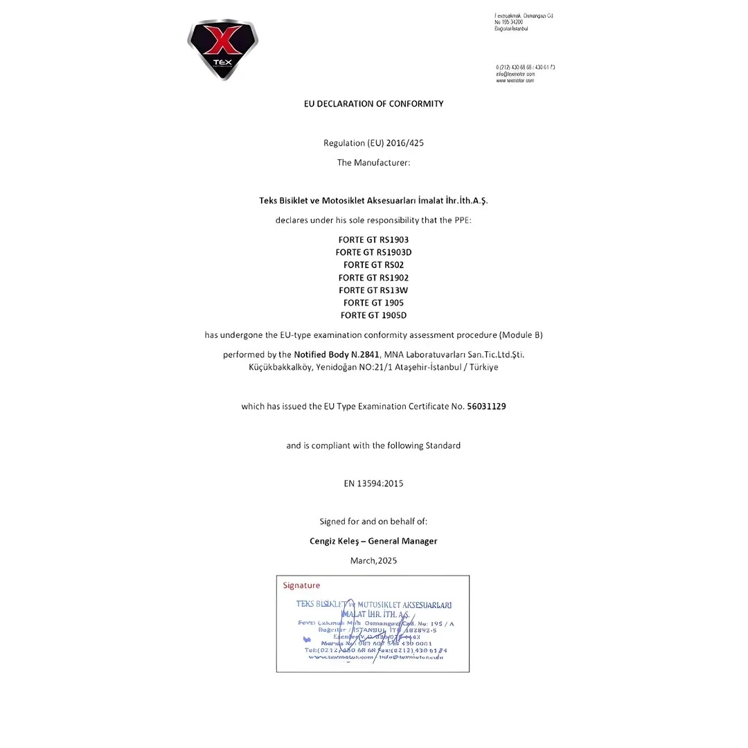 Eldiven Forte GT RS02 Kırmızı