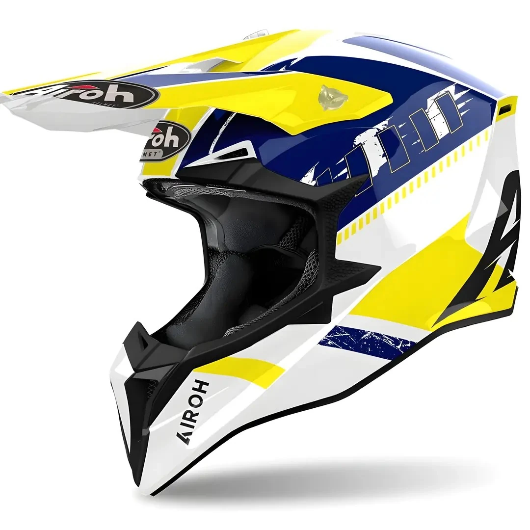 Kask Aıroh Wraap Feel Yellow Blue Gloss