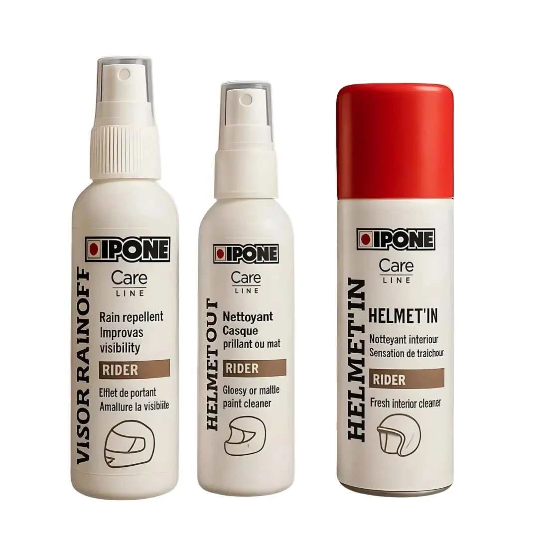 İpone Kask Bakım ve Koruma Seti – Helmet In, Helmet Out, Visor Rain Off​