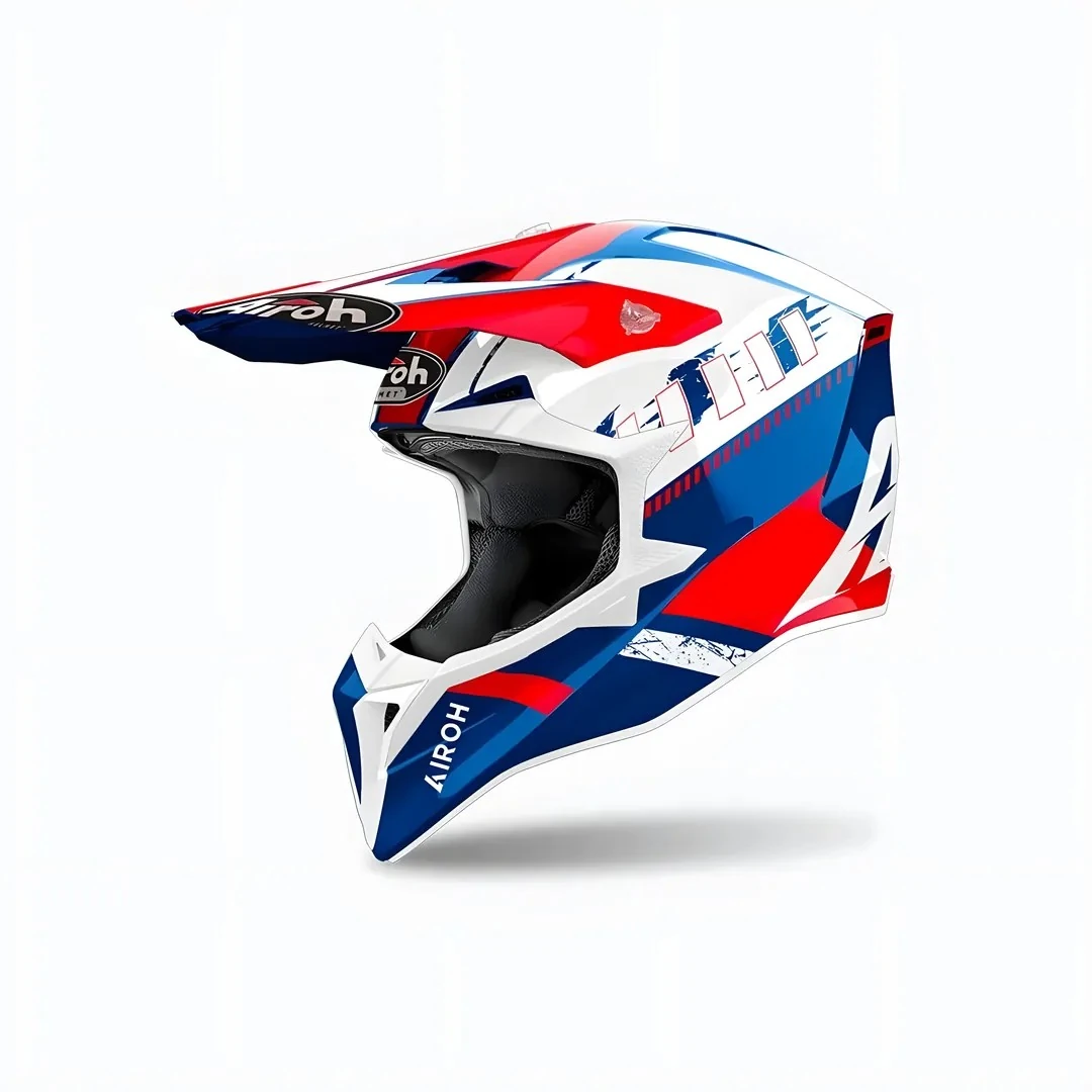 Kask Aıroh Wraap Feel Blue-Red Gloss