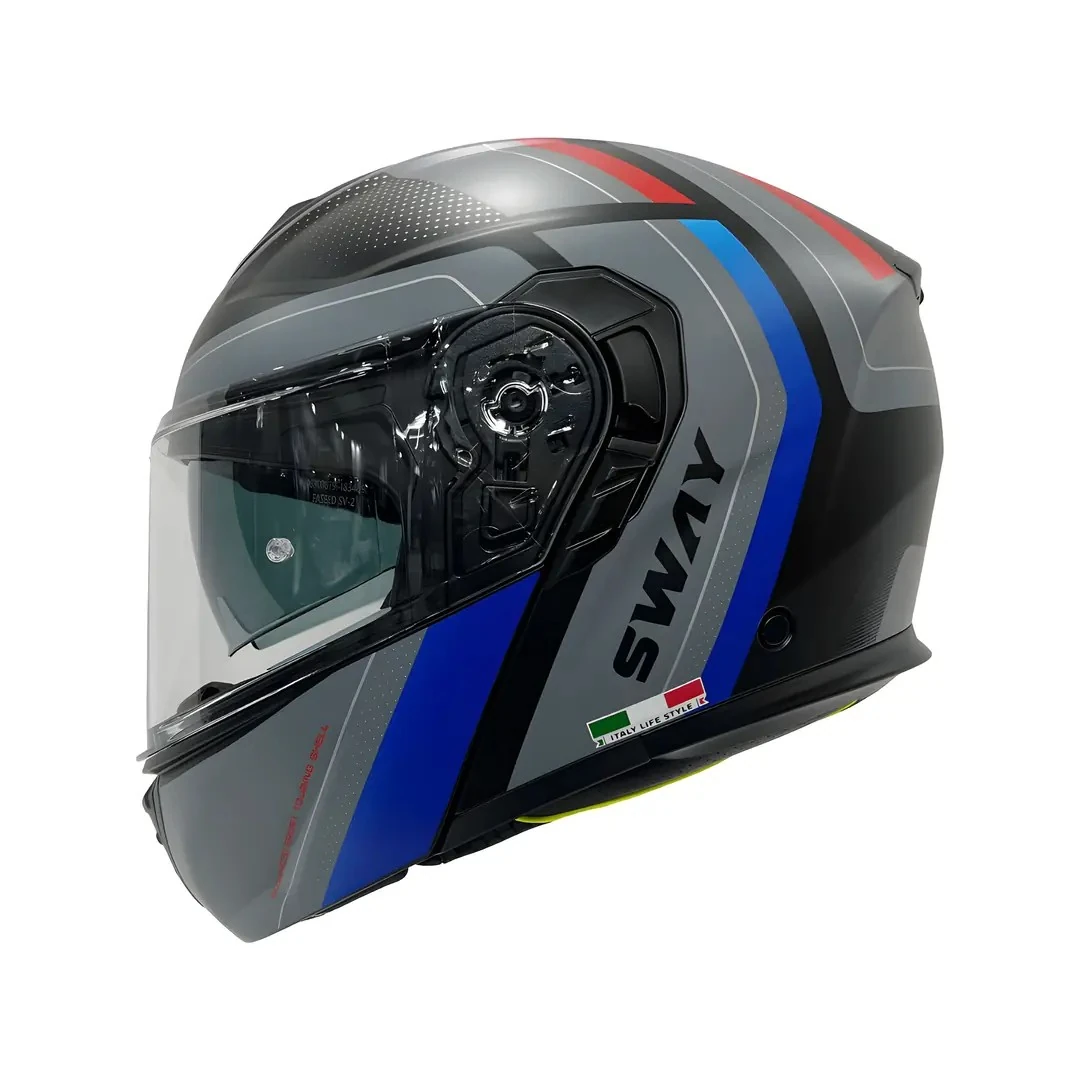 Kask Sway FS917 Kore Black Titanium Blue Çene Açılır