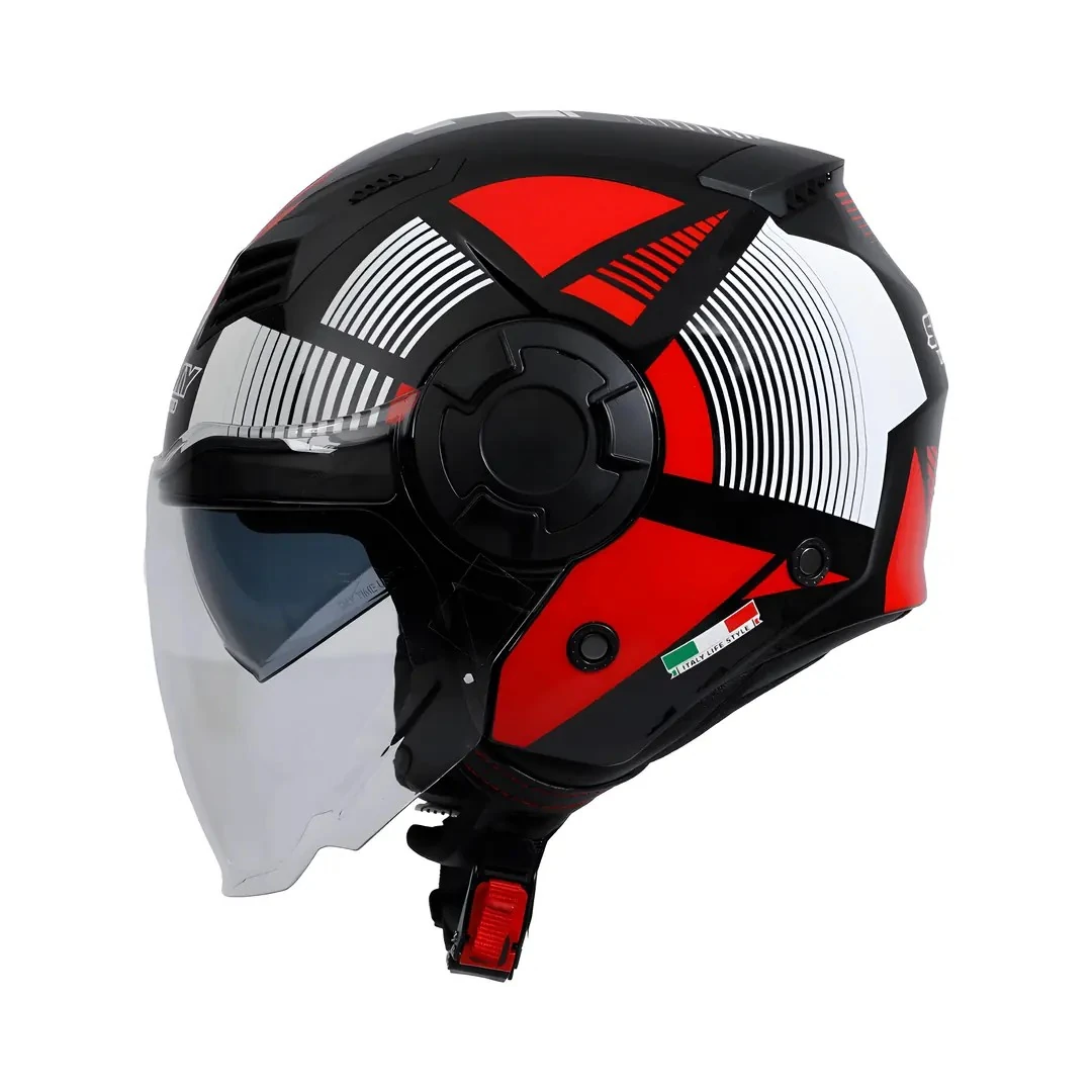 Kask Sway SW766 Yarım  Geko Black Red