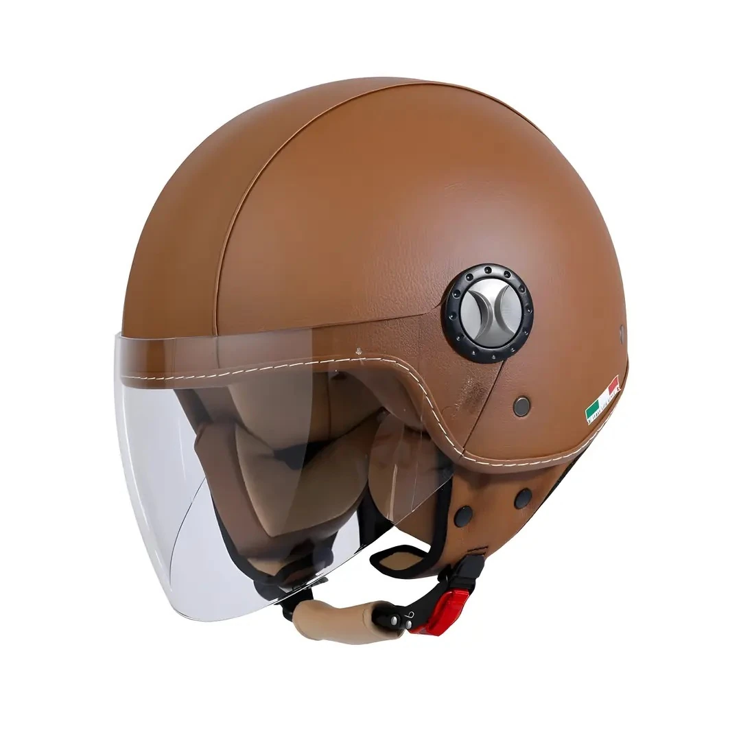 Kask Sway Yarım 701  Deri Kahve