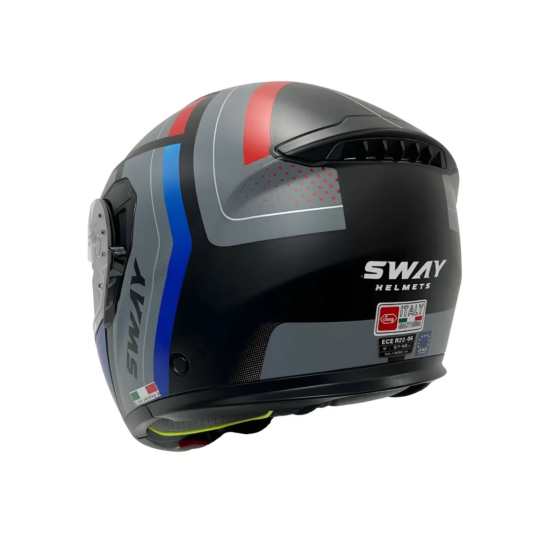 Kask Sway FS917 Kore Black Titanium Blue Çene Açılır