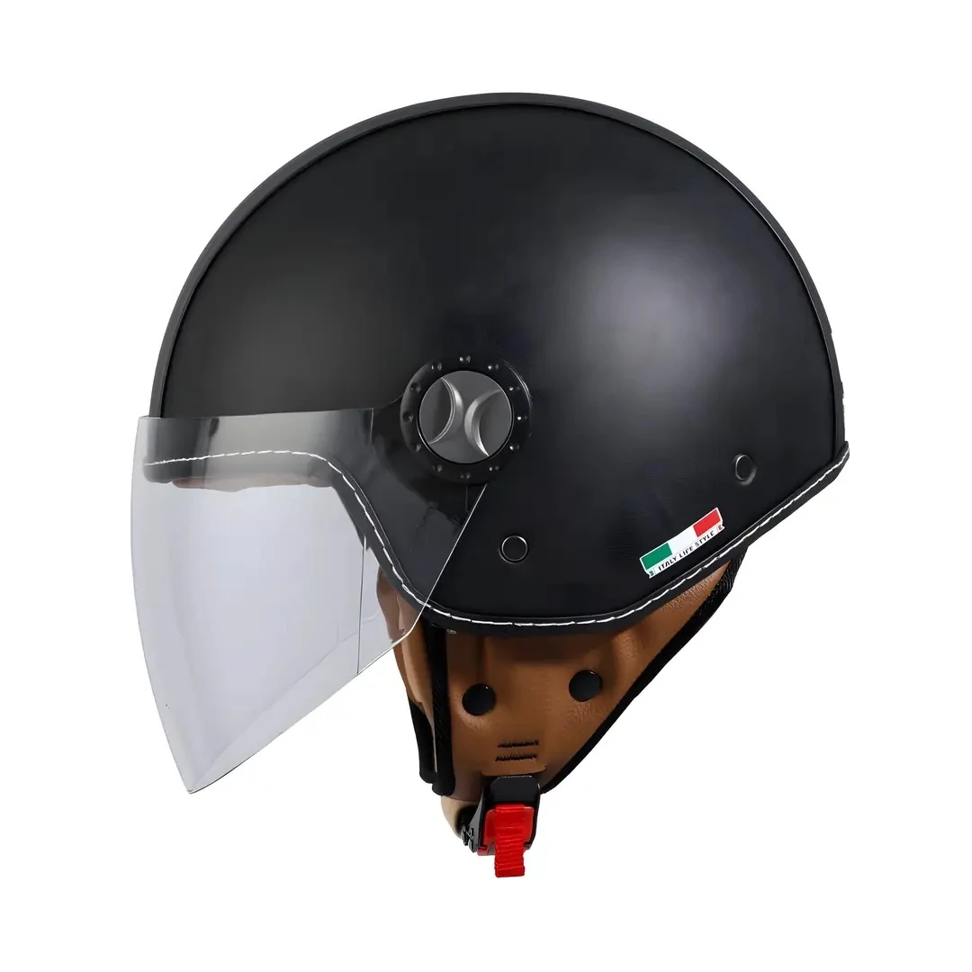 Kask Sway Yarım 701  Deri Siyah