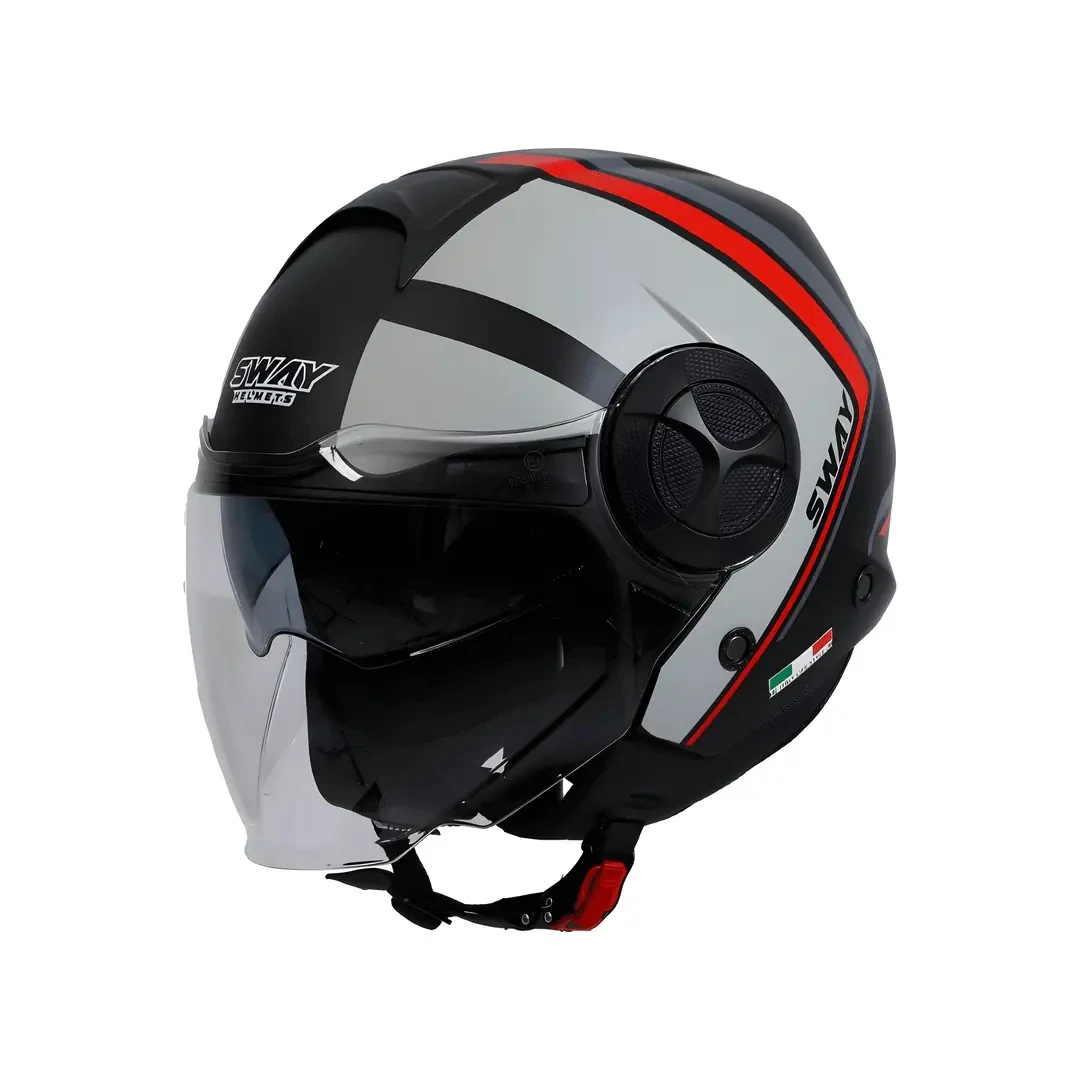 Kask Sway SW737 Double Yarım Black Red Grey