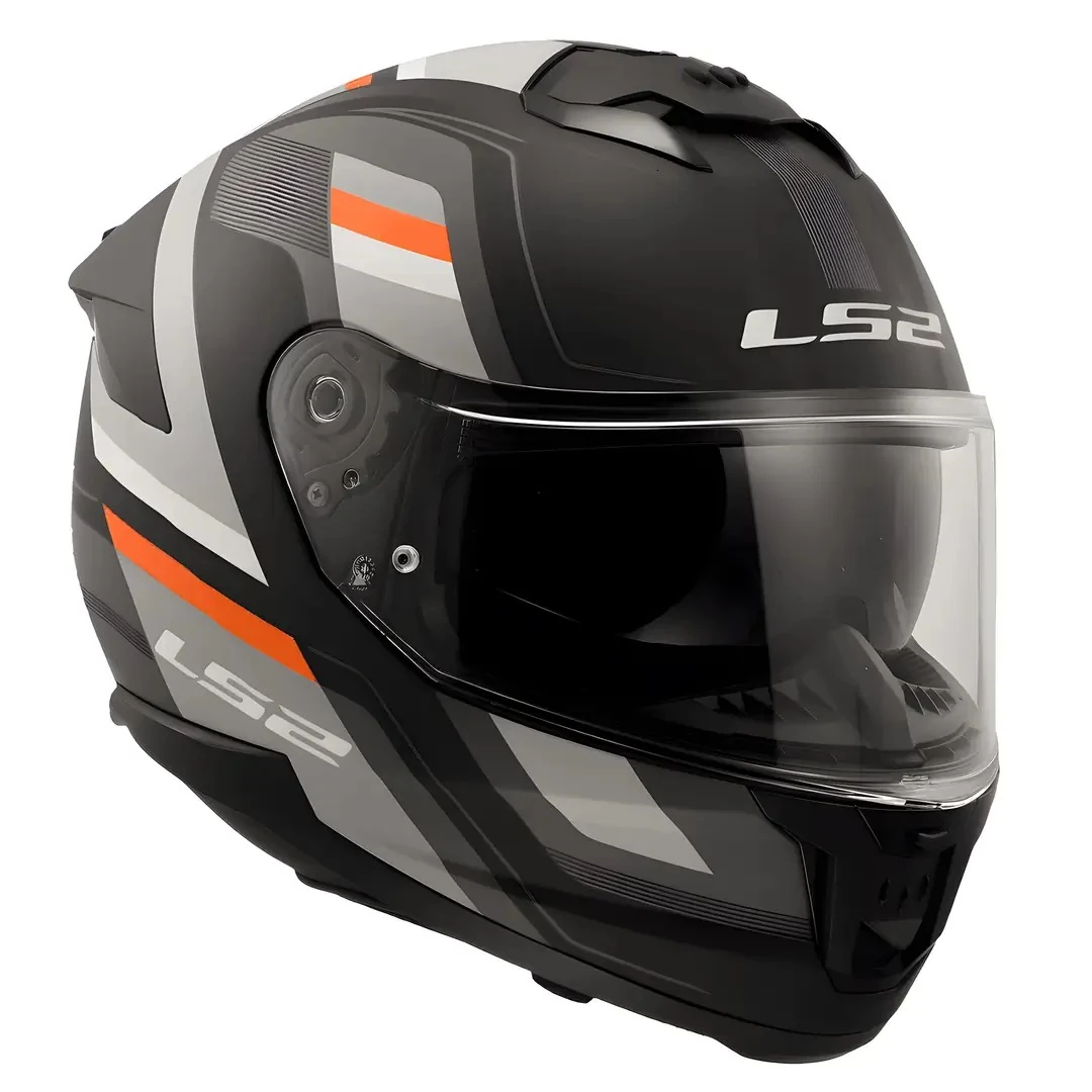 Kask LS2 Stream 2 Vintage Mat Siyah Gri-Beyaz Kırmızı