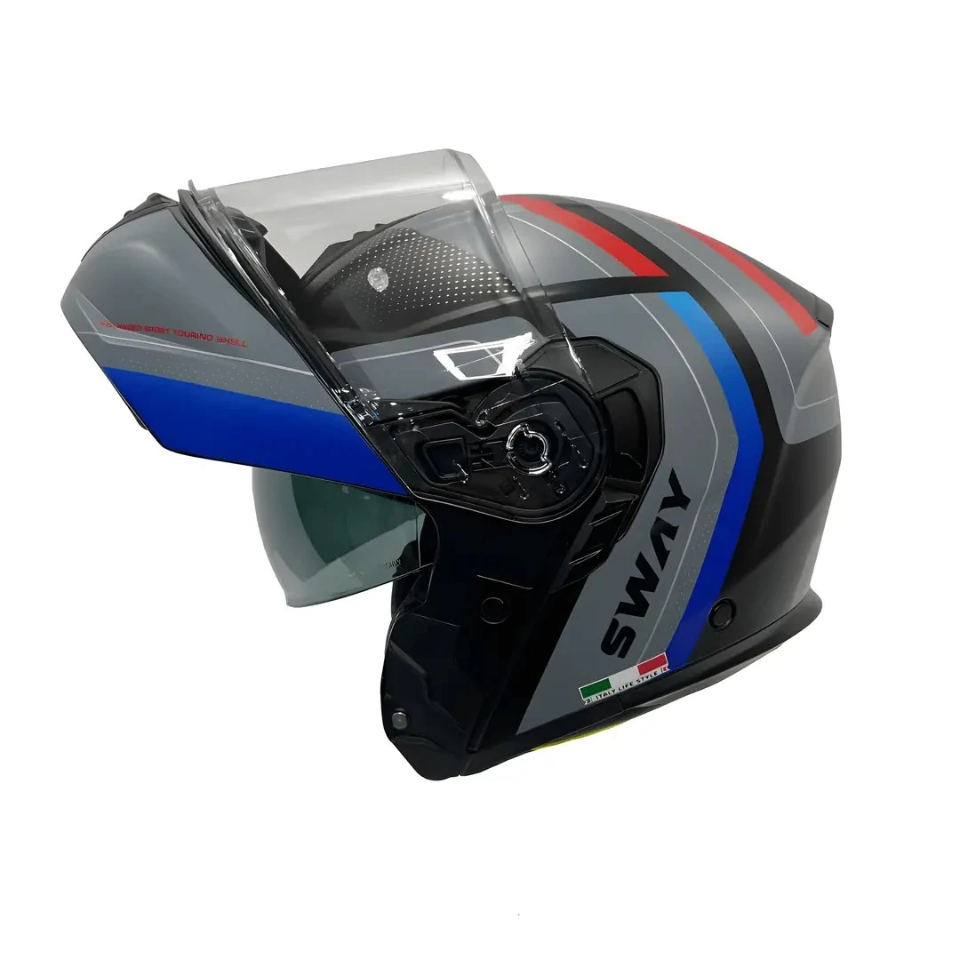 Kask Sway FS917 Kore Black Titanium Blue Çene Açılır