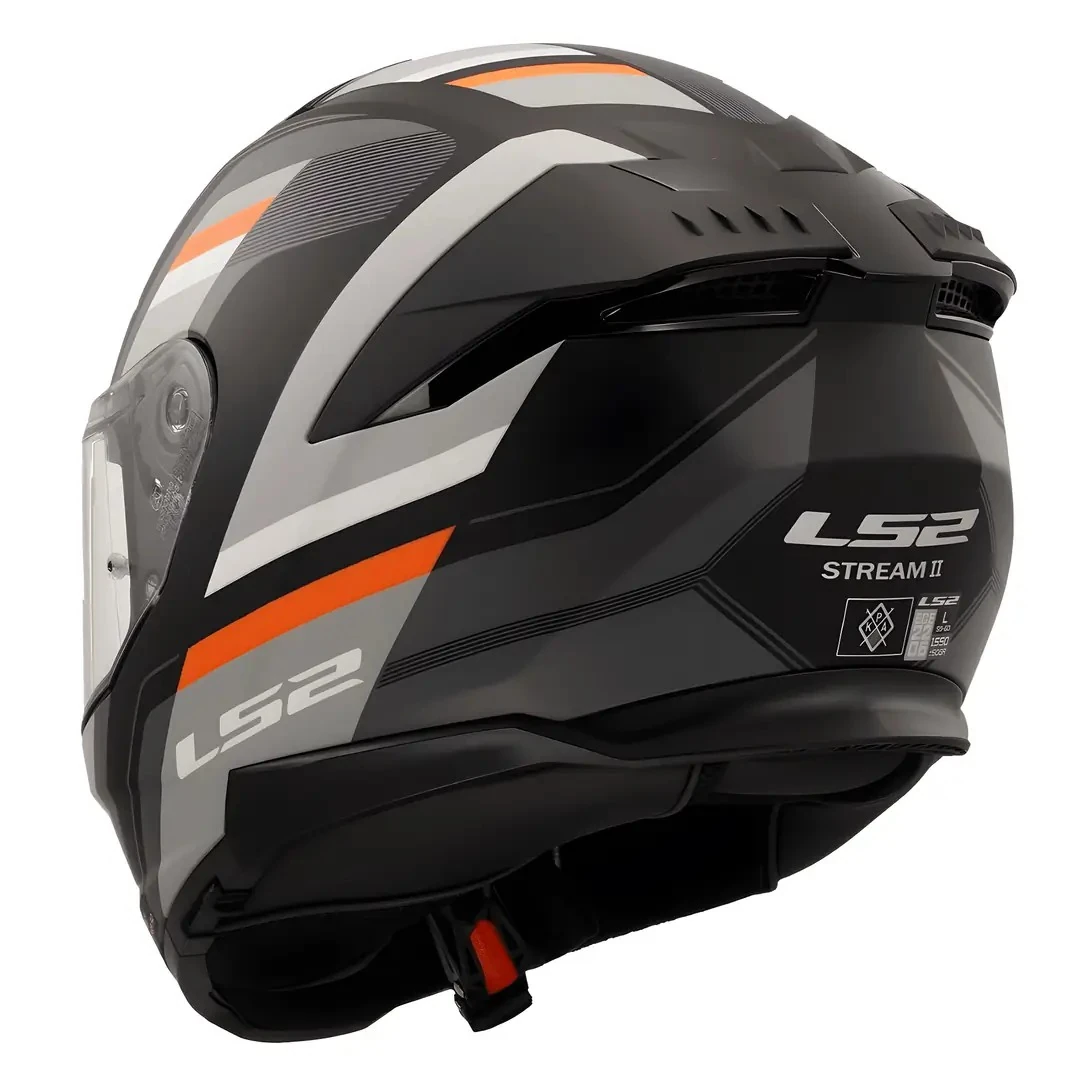 Kask LS2 Stream 2 Vintage Mat Siyah Gri-Beyaz Kırmızı