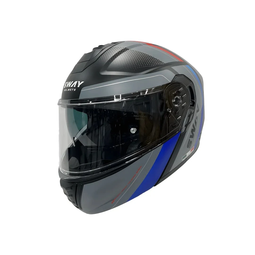 Kask Sway FS917 Kore Black Titanium Blue Çene Açılır