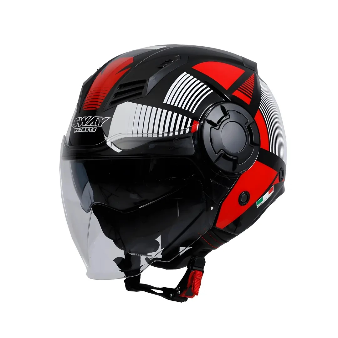 Kask Sway SW766 Yarım  Geko Black Red