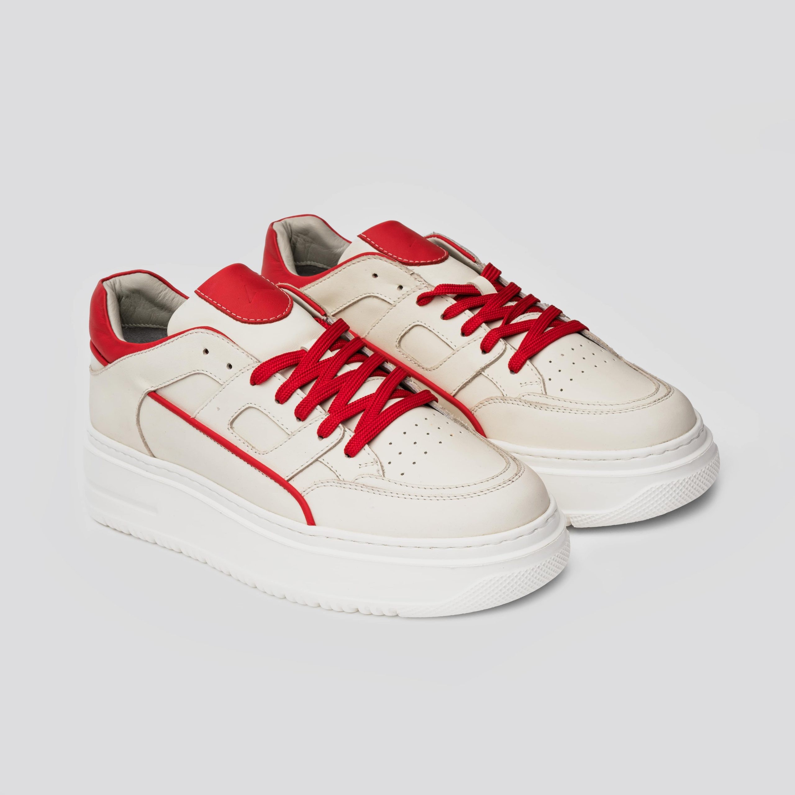 VONZ White Genuine Leather Sneaker Casual Shoes