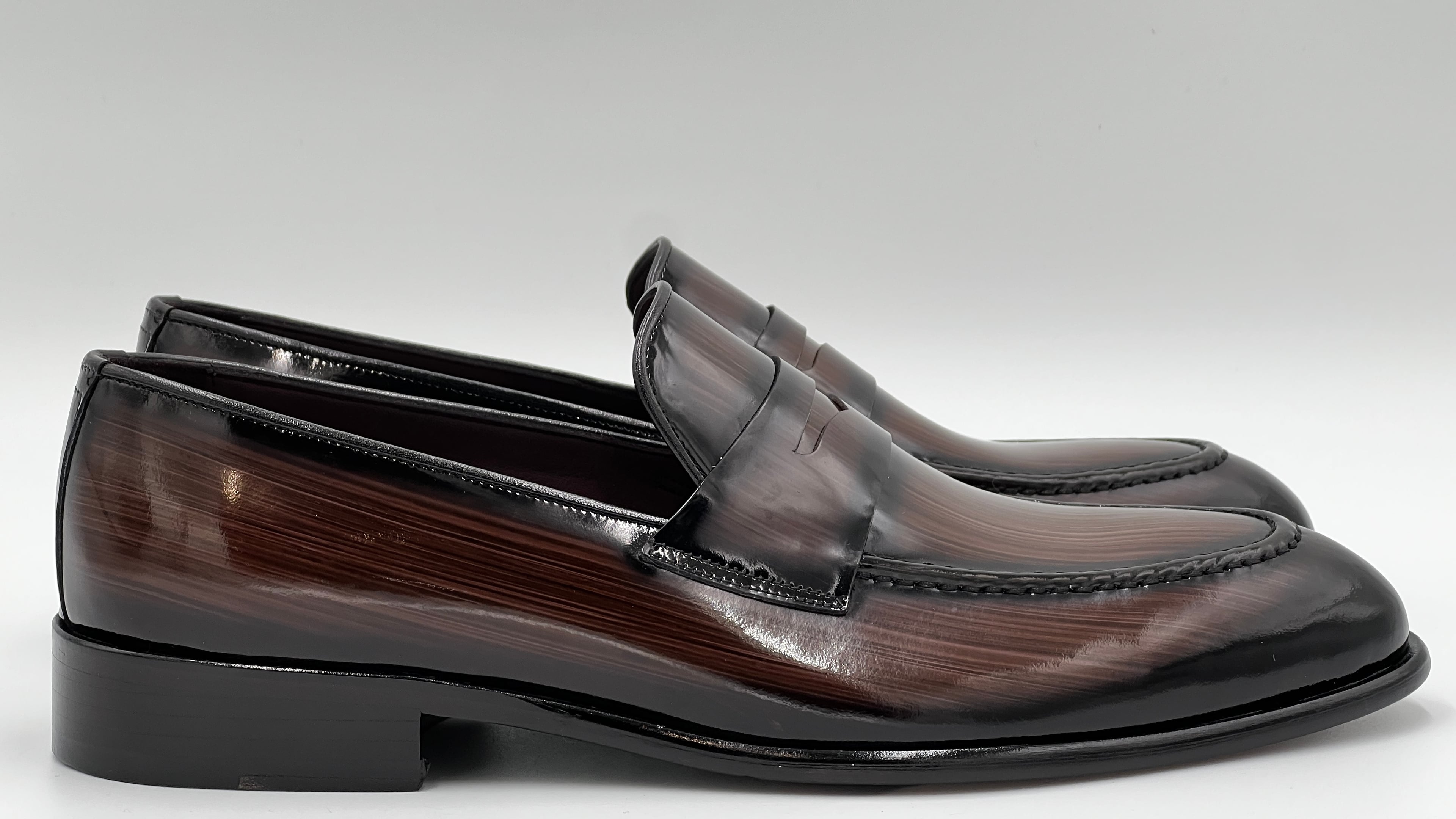 LANDO Handpaint Loafer Brown Leather Dress Shoes